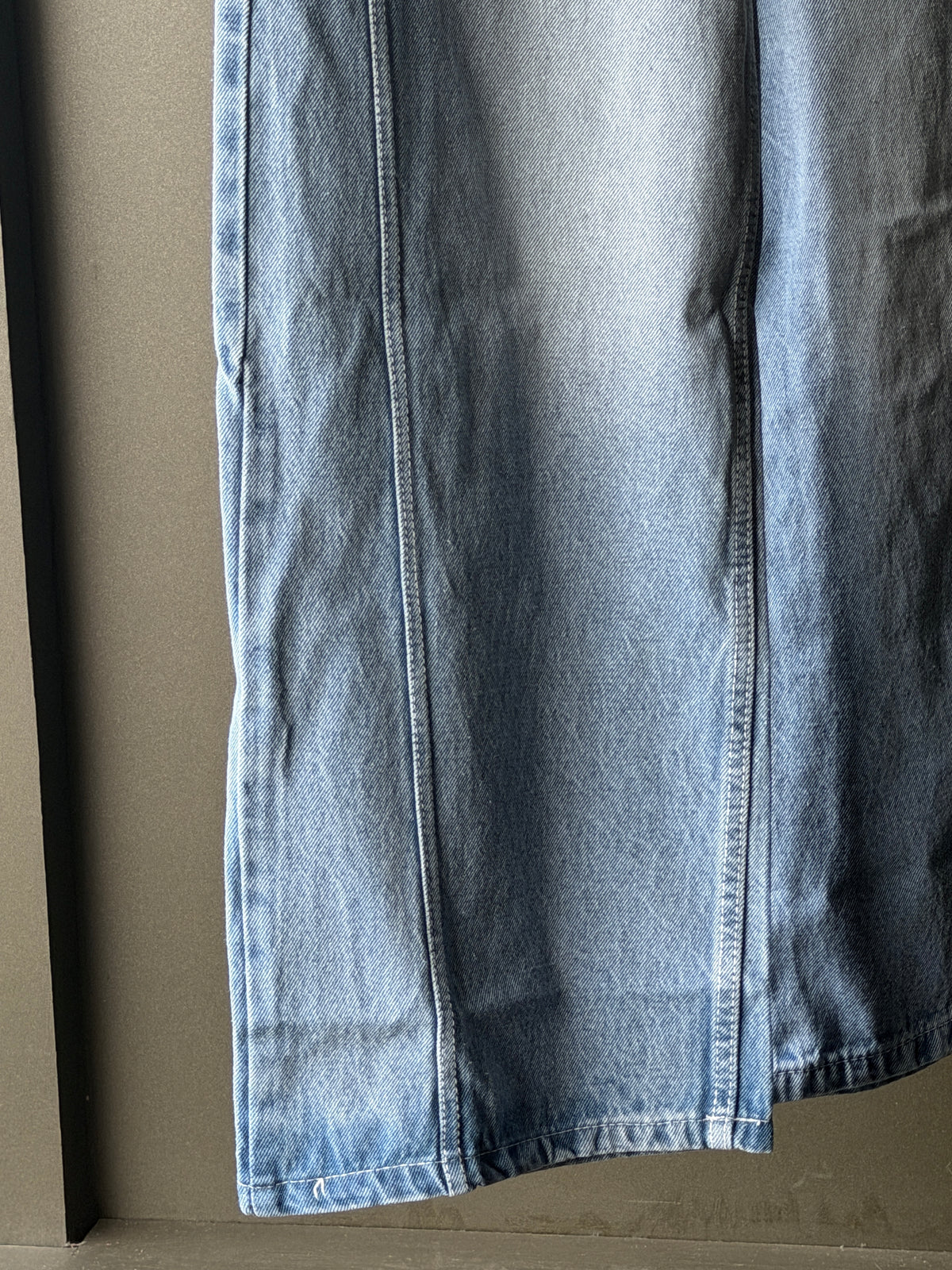 Dustvault Ice Washed Panel Denim WideLeg Baggy Jn13/3