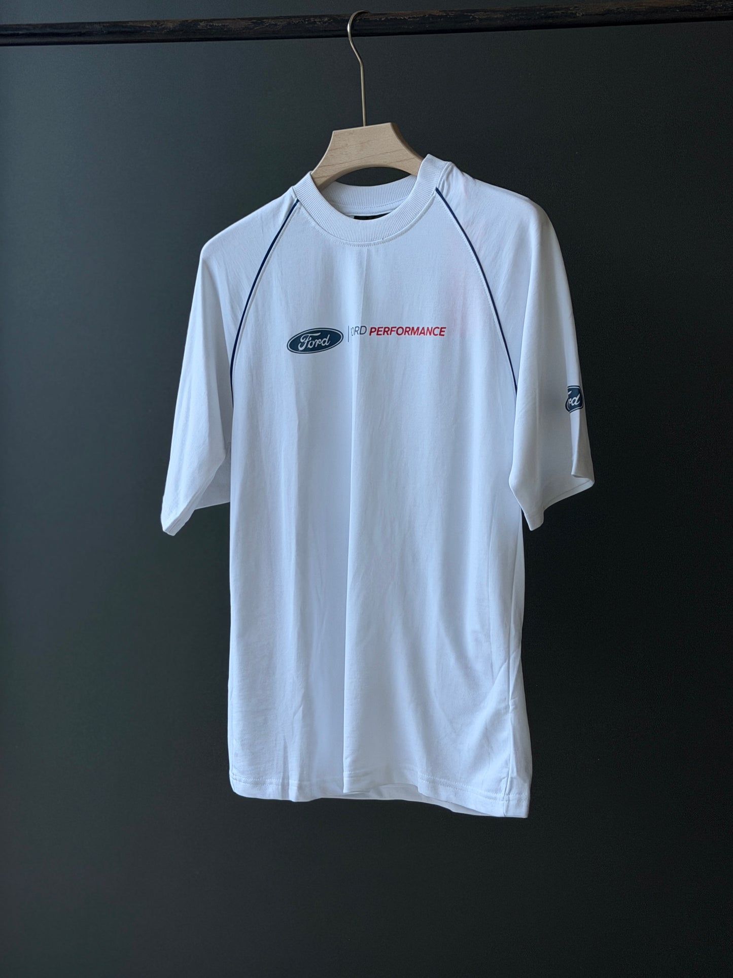 FORD Oversized Five-Sleeve Tee — Clean White, Pure Street Energy