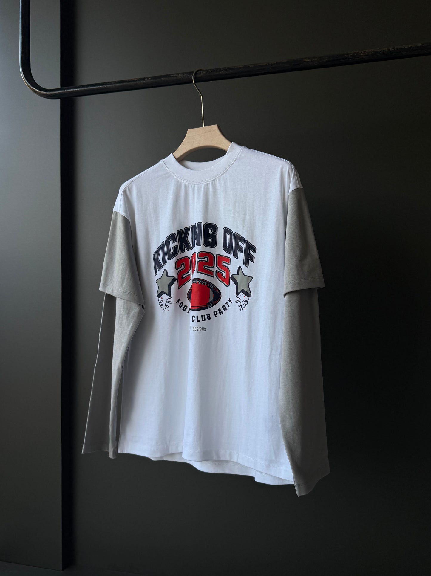KHART Dr Sleeves | White Contrast Sleeve Oversized Tee