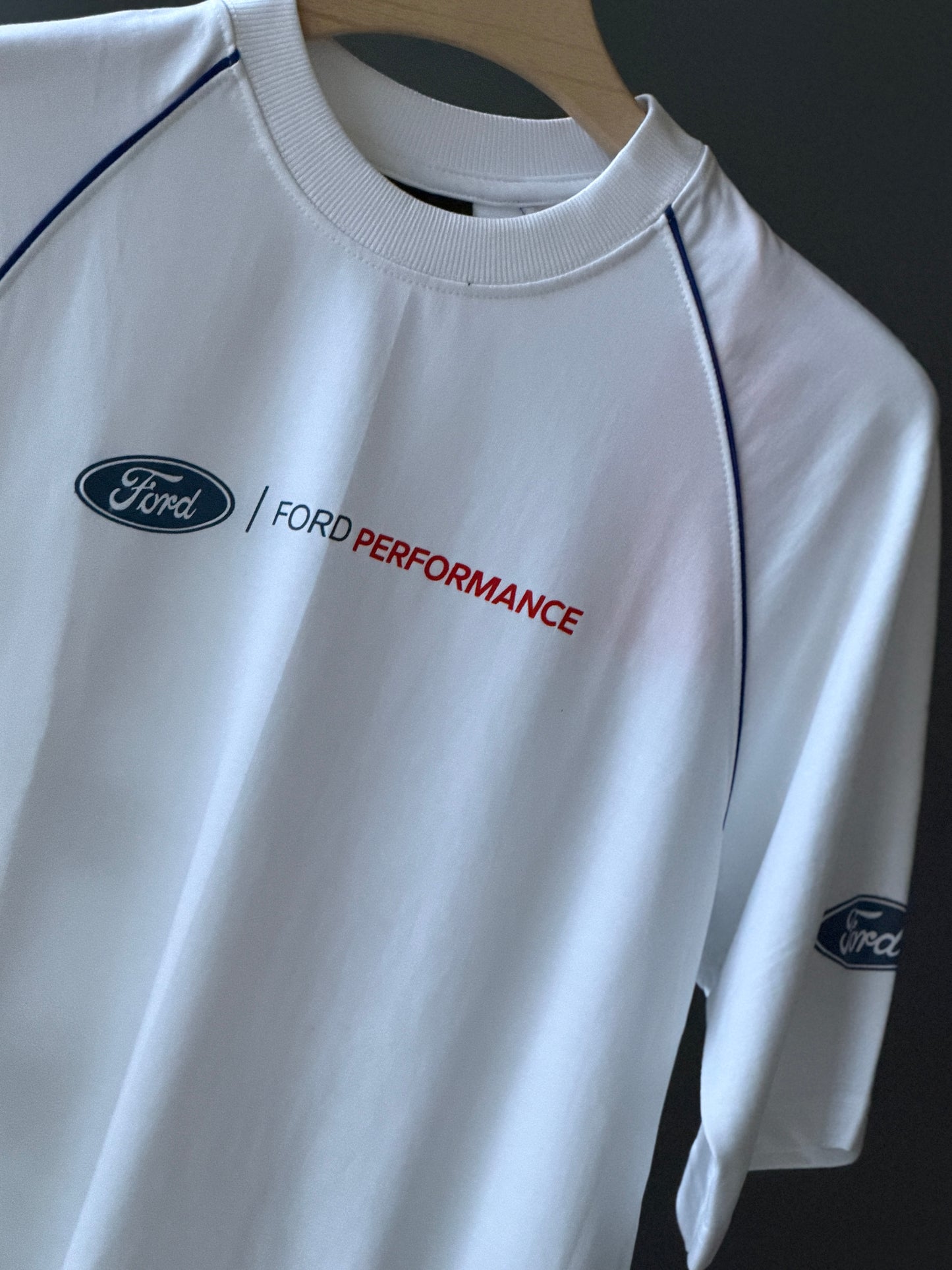 FORD Oversized Five-Sleeve Tee — Clean White, Pure Street Energy