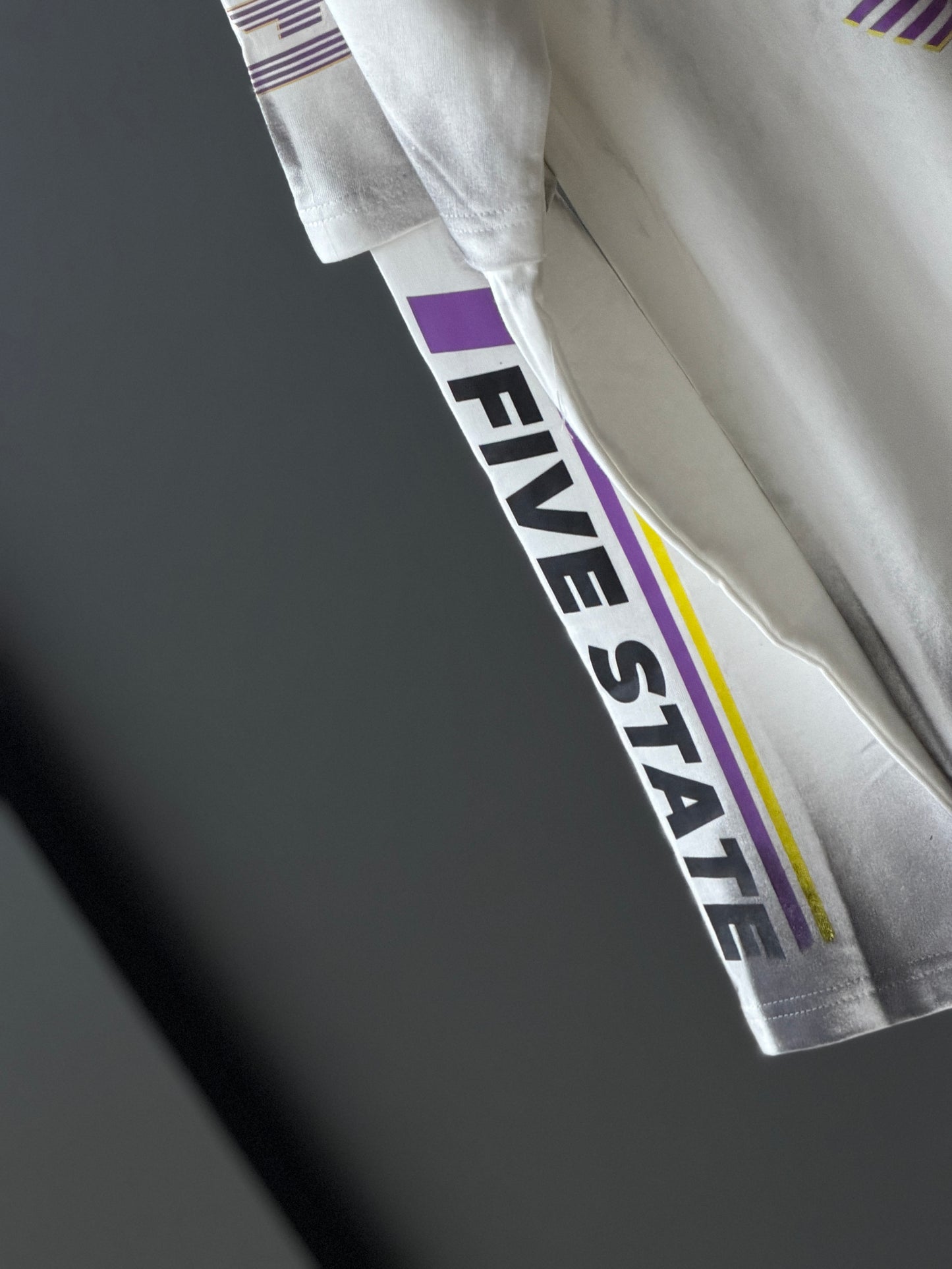 RACING SPRIT Drop-Shoulder Dr Sleeve Tee — Clean White, Built for Speed & Style