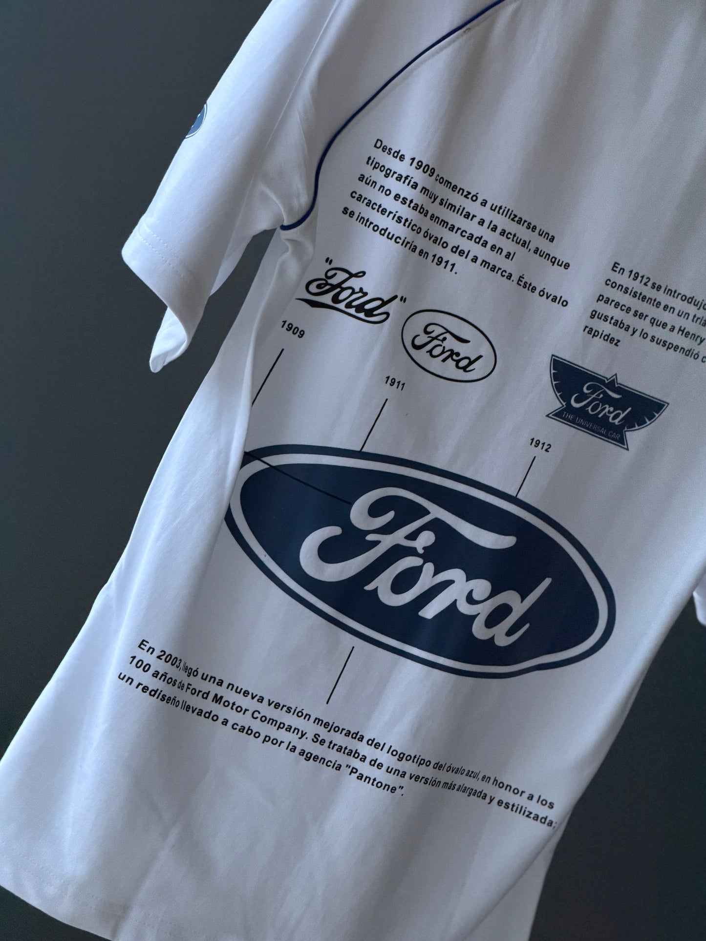 FORD Oversized Five-Sleeve Tee — Clean White, Pure Street Energy