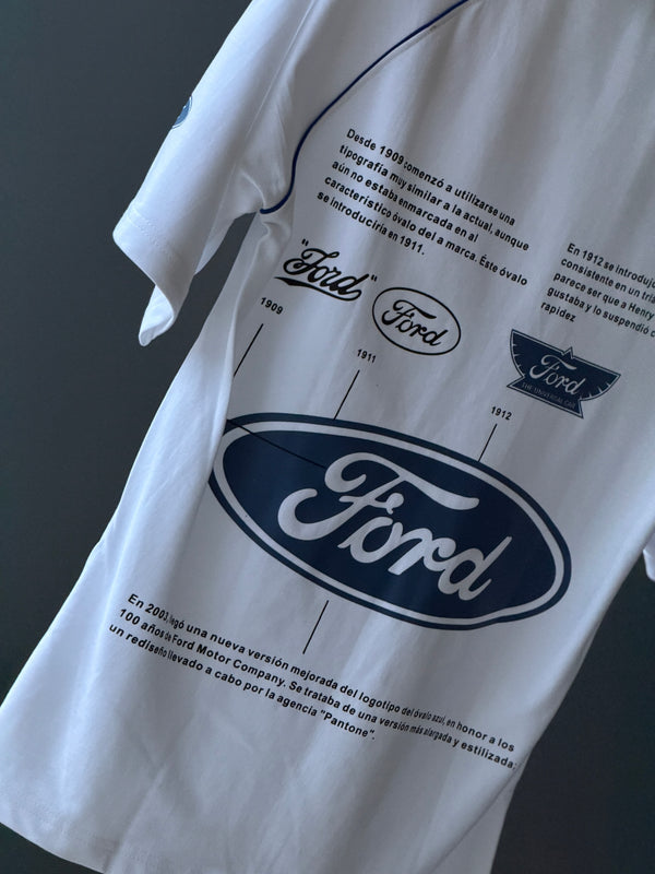 FORD Oversized Five-Sleeve Tee — Clean White, Pure Street Energy