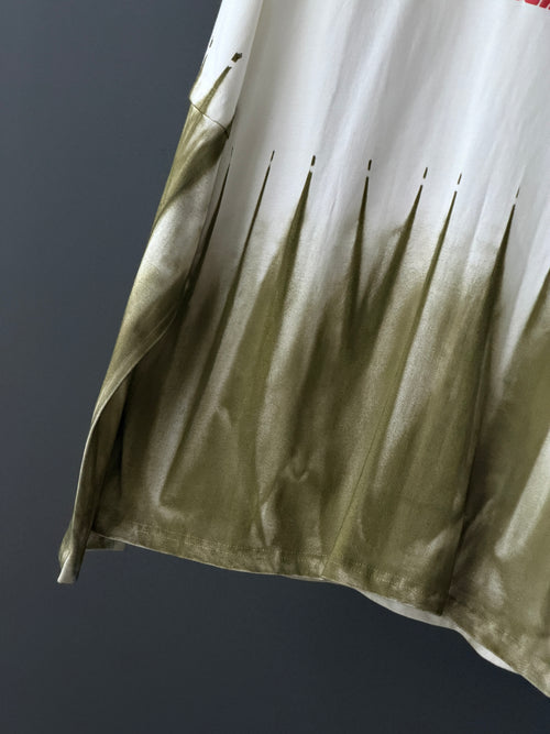FORMULA-1 Olive Dip Oversized Five-Sleeve Tee