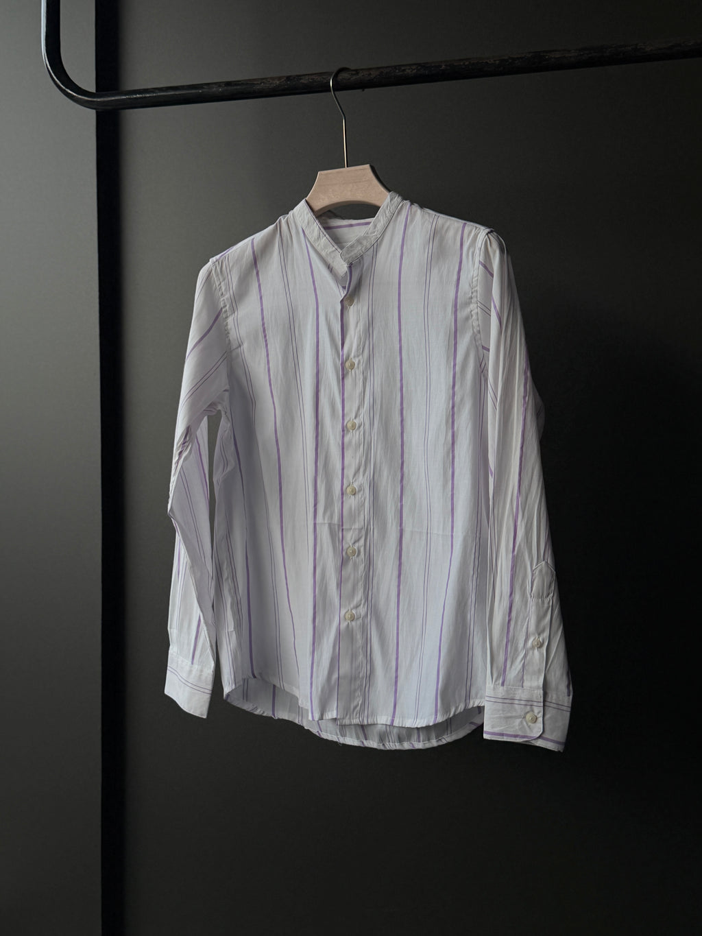 Amethyststrip Chineseneck Fullsleeve Shirt