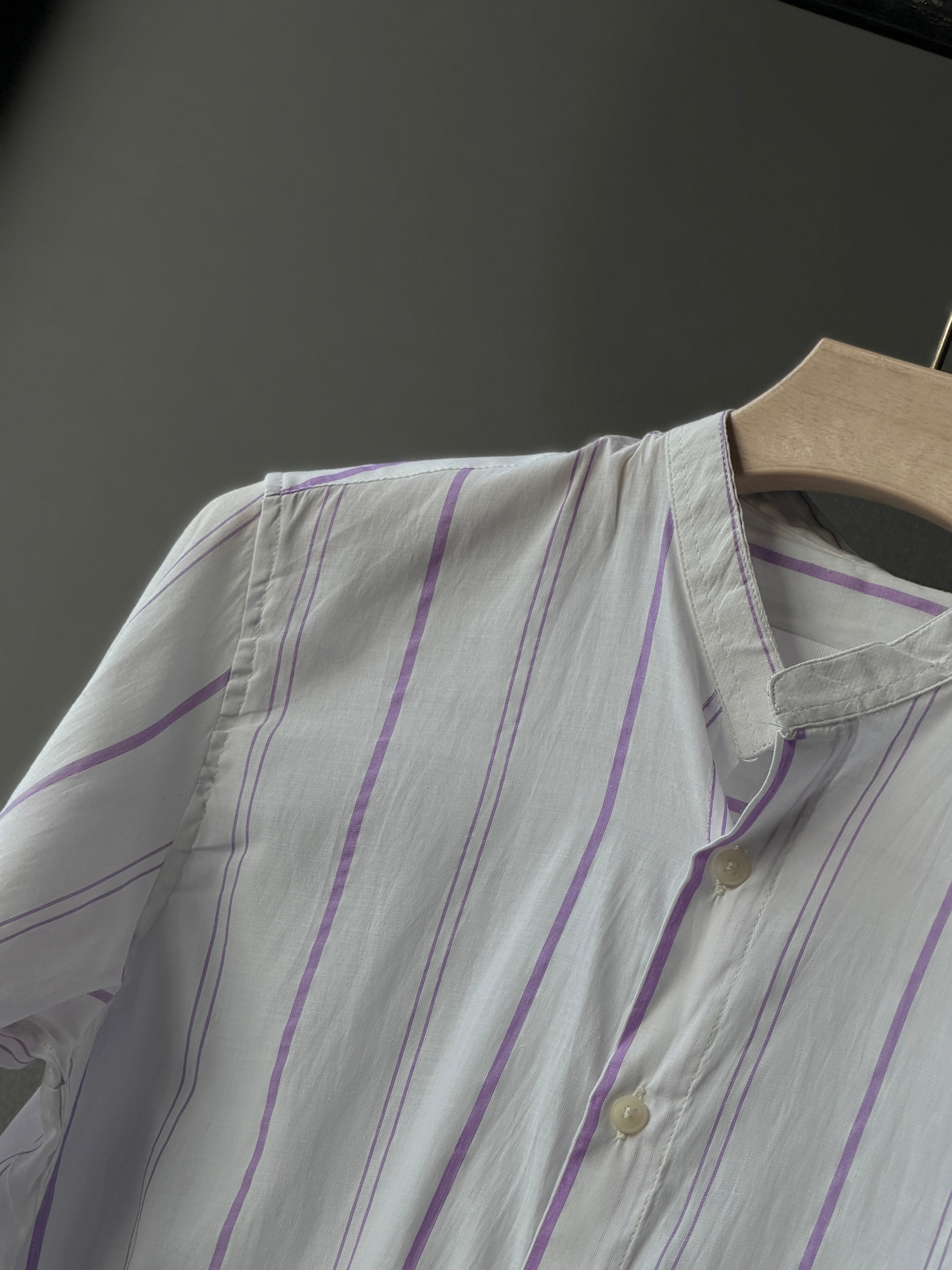 Amethyststrip Chineseneck Fullsleeve Shirt