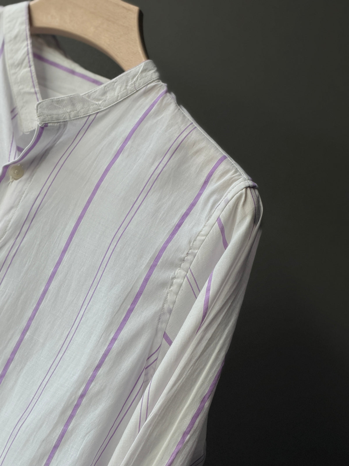 Amethyststrip Chineseneck Fullsleeve Shirt