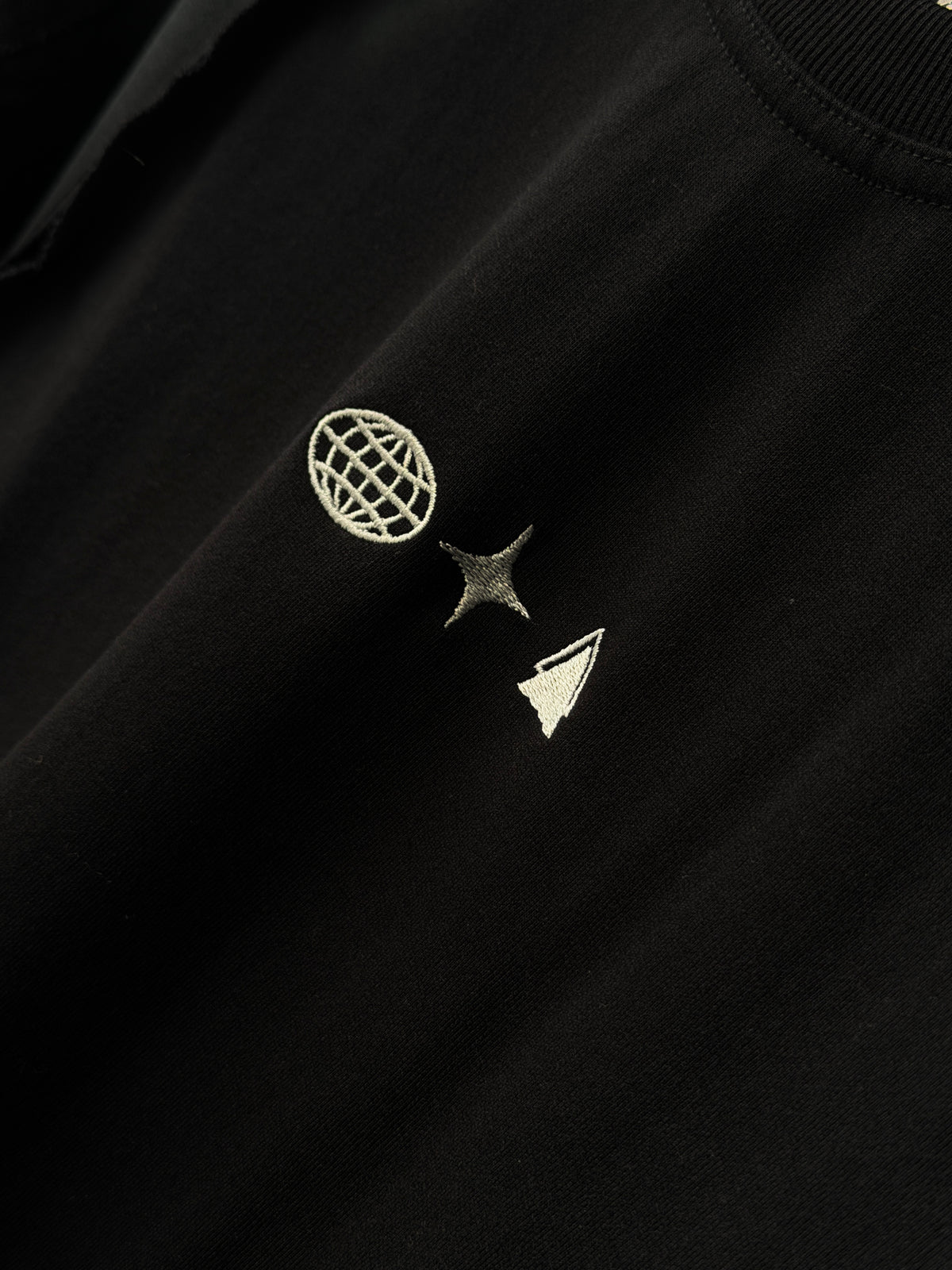 Apex Seam Midnight Black Fivesleeve Tshirt