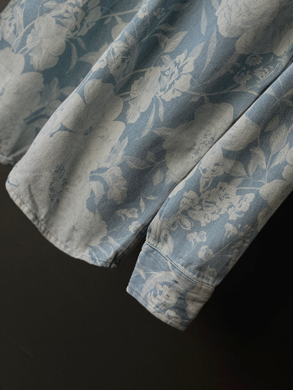 Azure Meadow Floralprint Denim Fullsleeve Shirt