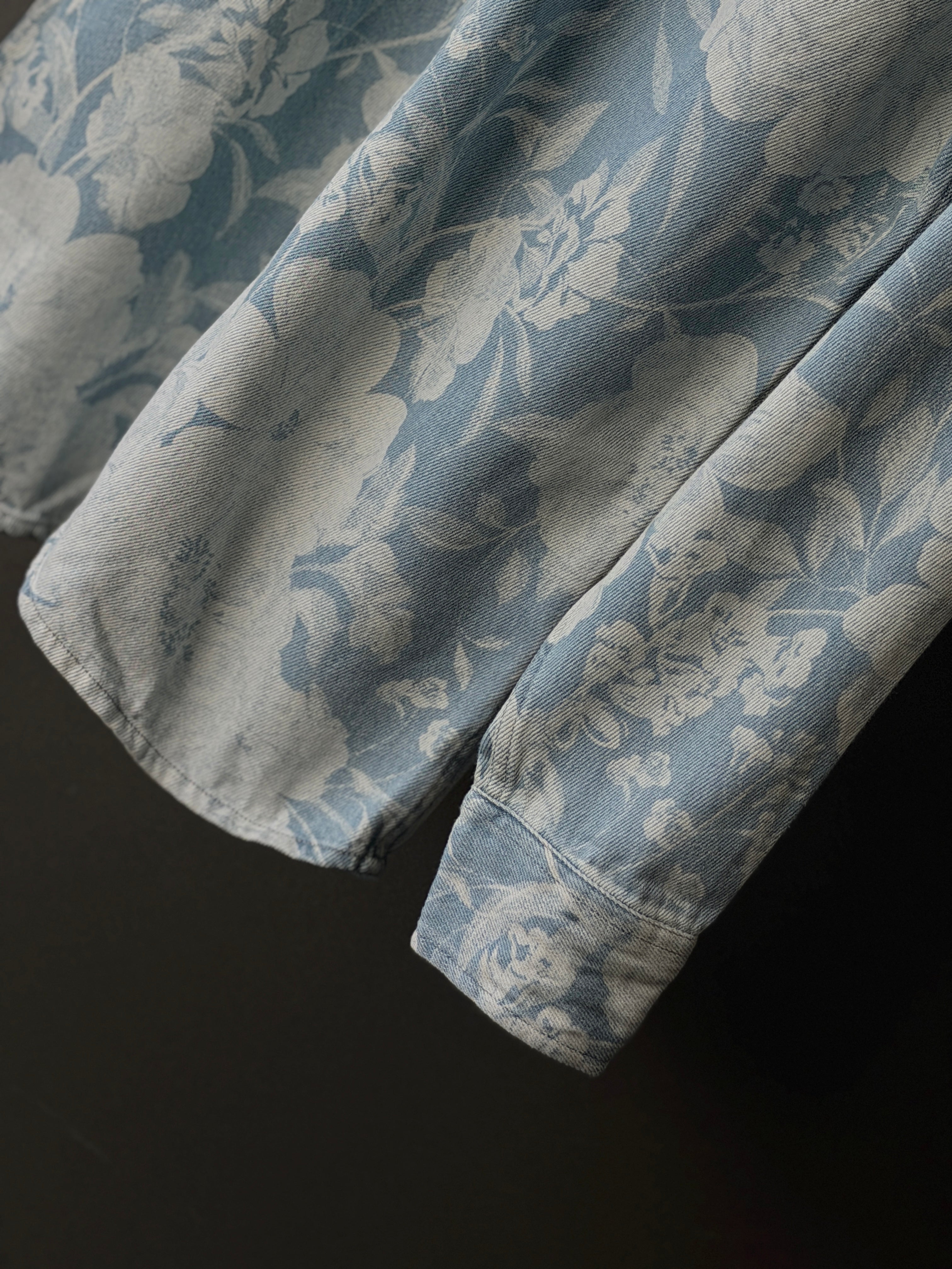 Azure Meadow Floralprint Denim Fullsleeve Shirt