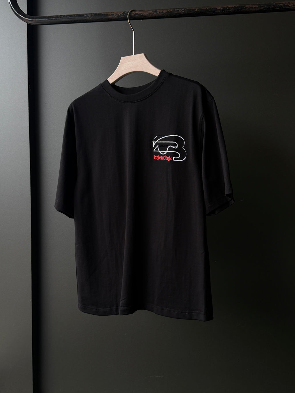 Balenciaga Signature Jet Black Fivesleeve Tshirt