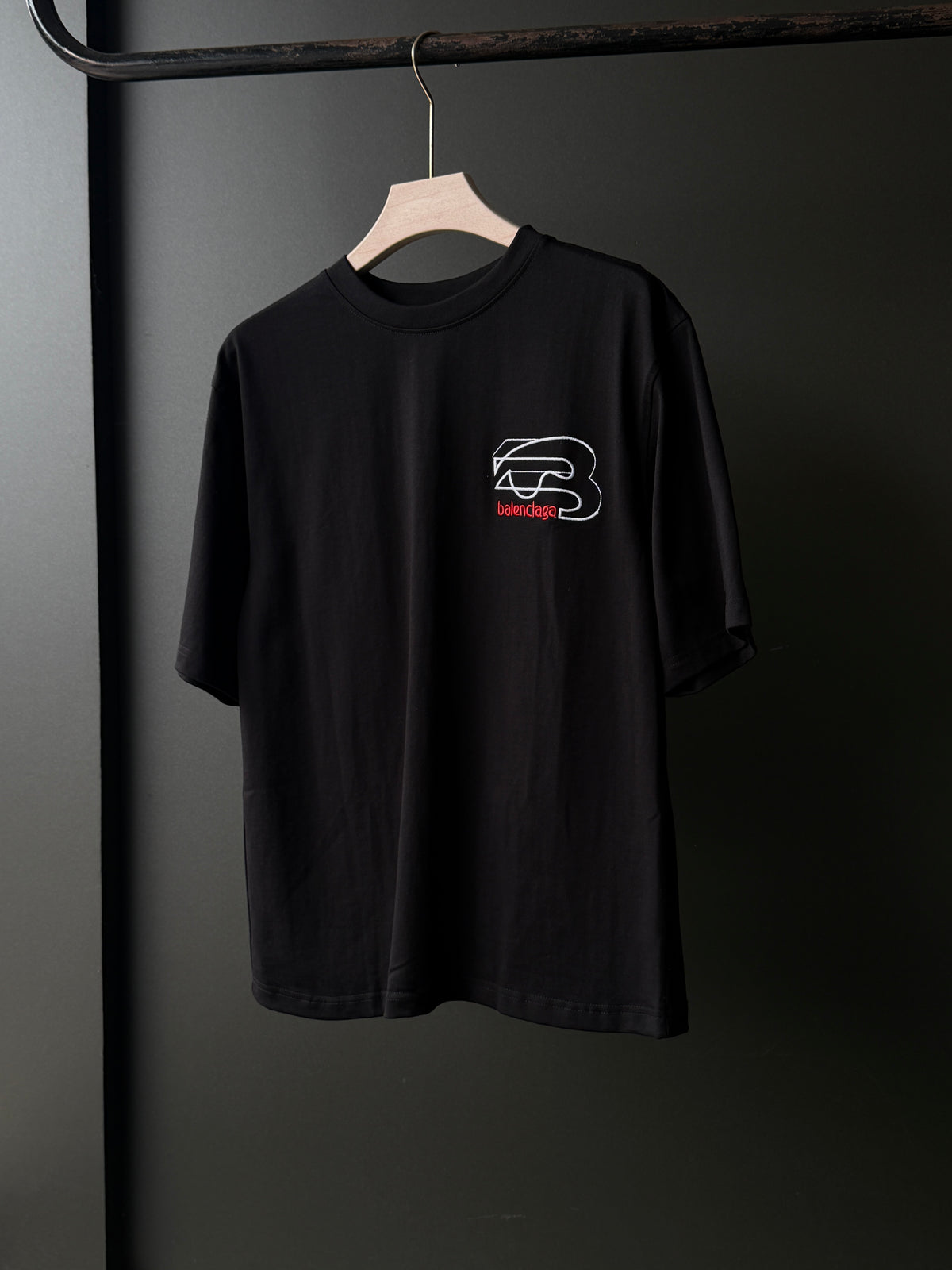 Balenciaga Signature Jet Black Fivesleeve Tshirt