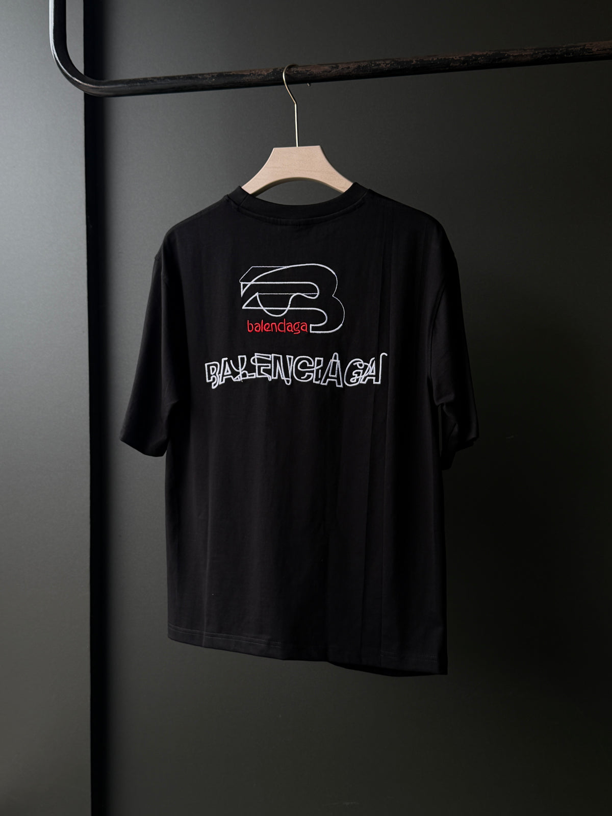 Balenciaga Signature Jet Black Fivesleeve Tshirt