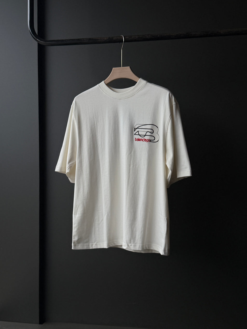 Balenciaga Signature Ivory White Fivesleeve Tshirt