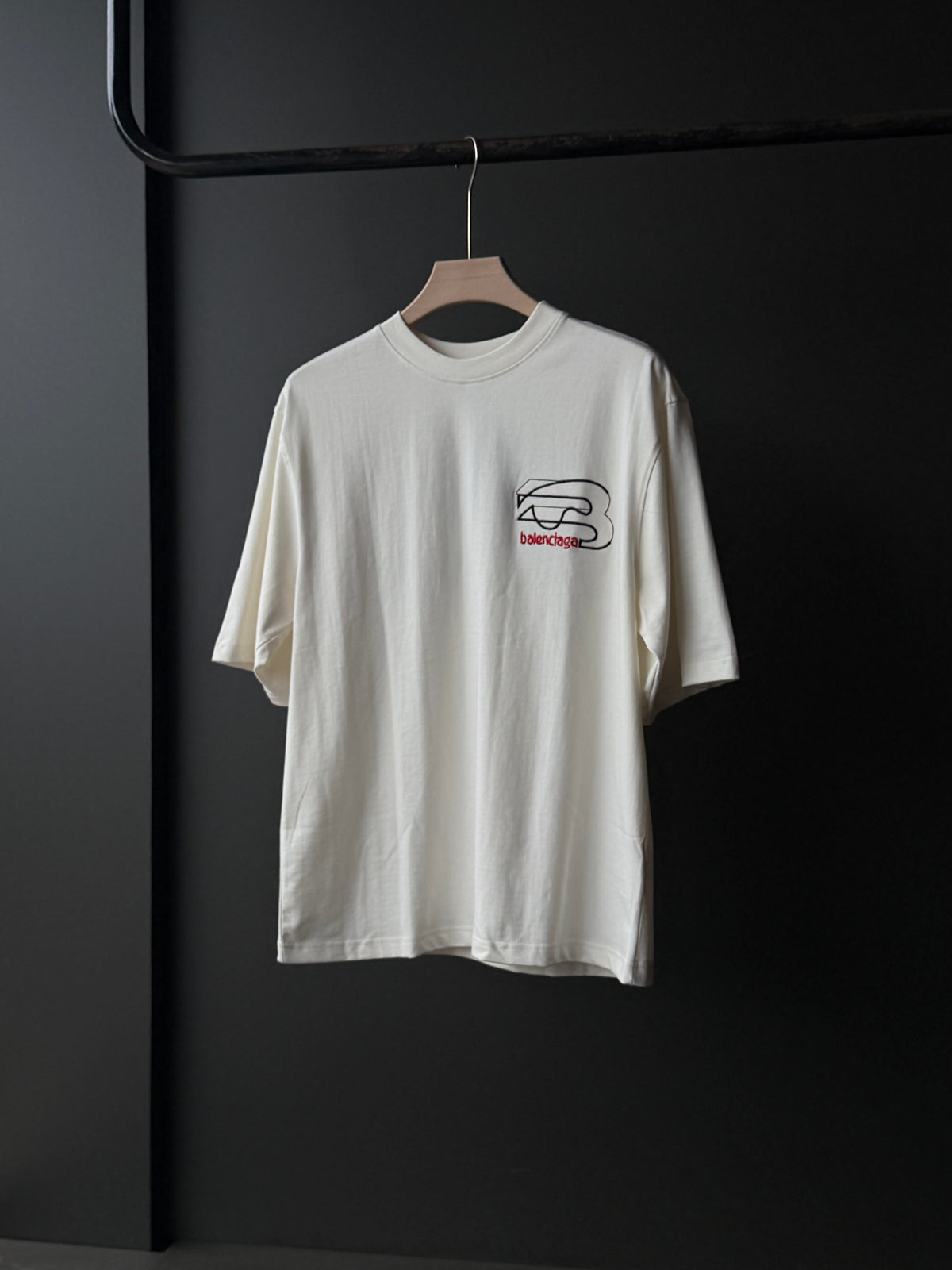 Balenciaga Signature Ivory White Fivesleeve Tshirt