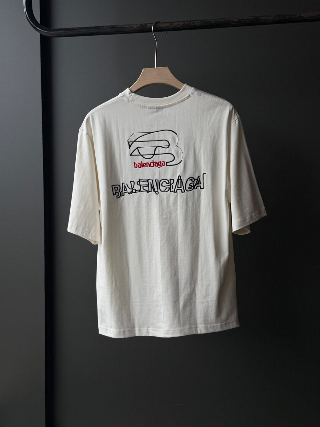 Balenciaga Signature Ivory White Fivesleeve Tshirt