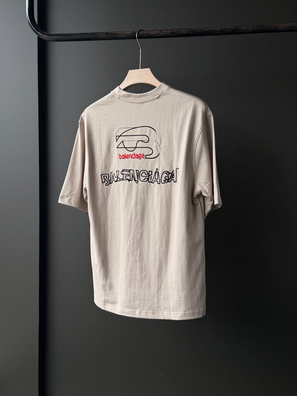 Balenciaga Signature Stone Grey  Fivesleeve Tshirt