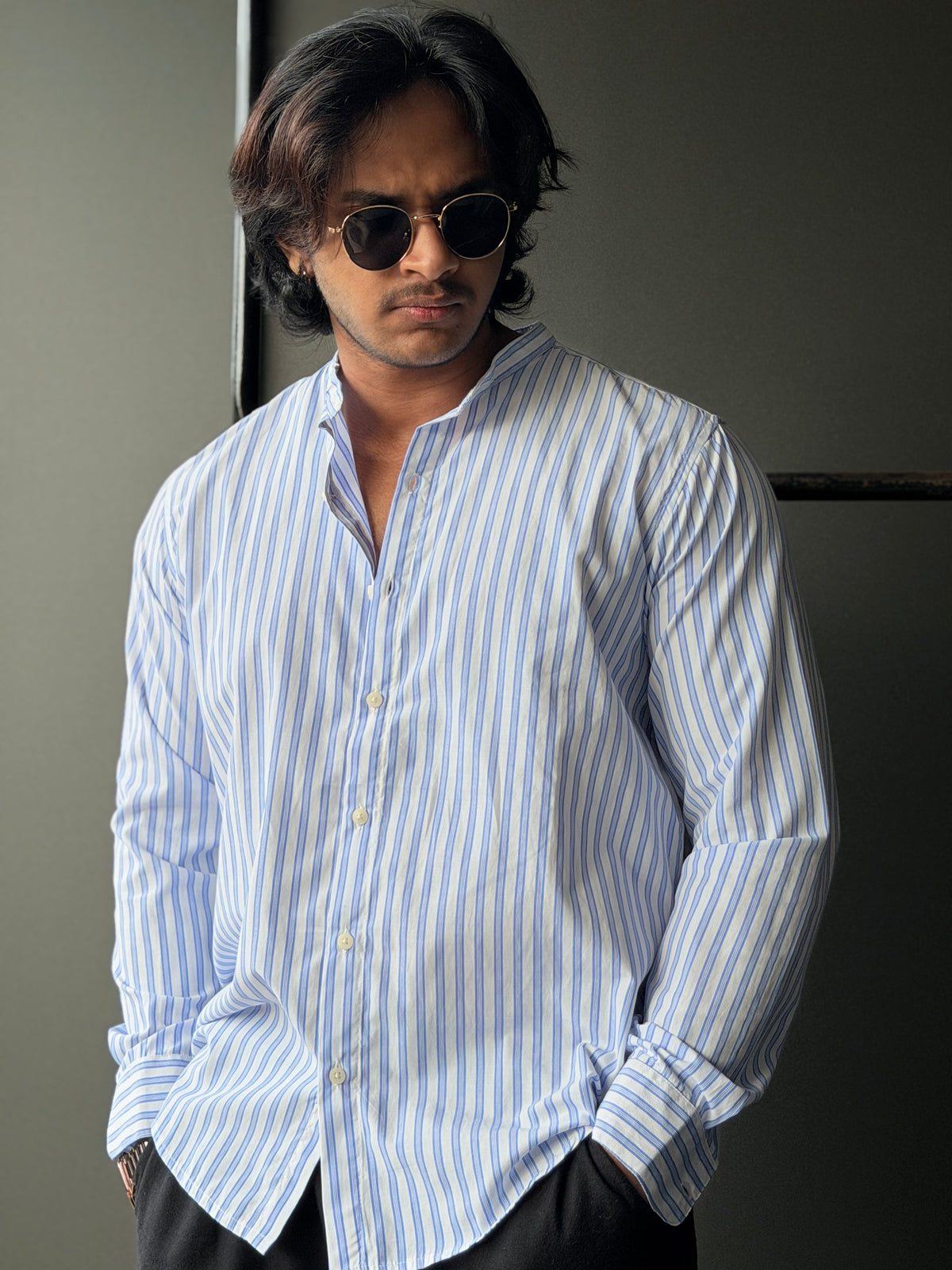 Bluemanor Chineseneck Fullsleeve Shirt