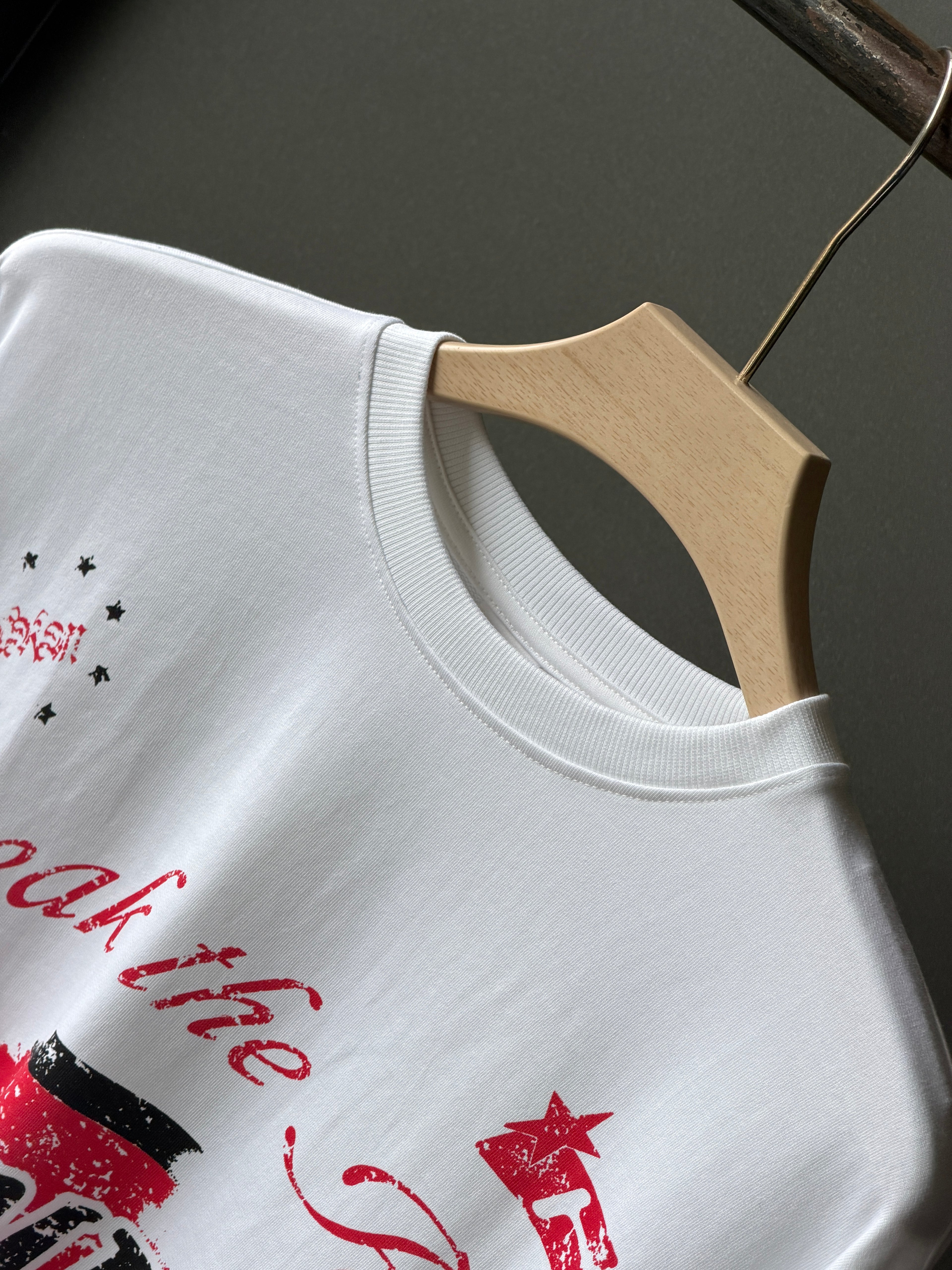 Chrome Fullsleeve FrontPrint White Tshirt