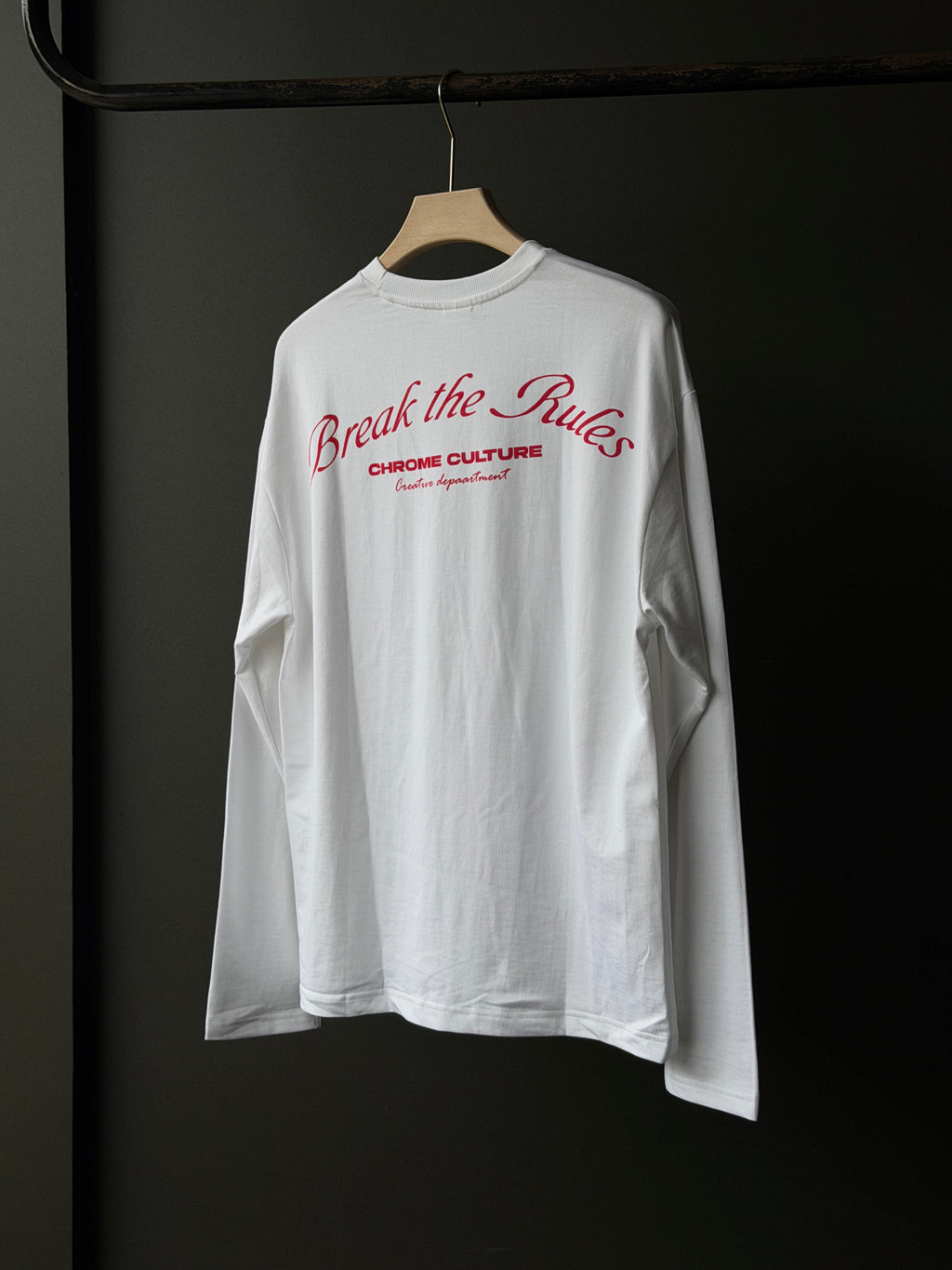 Chrome Fullsleeve FrontPrint White Tshirt