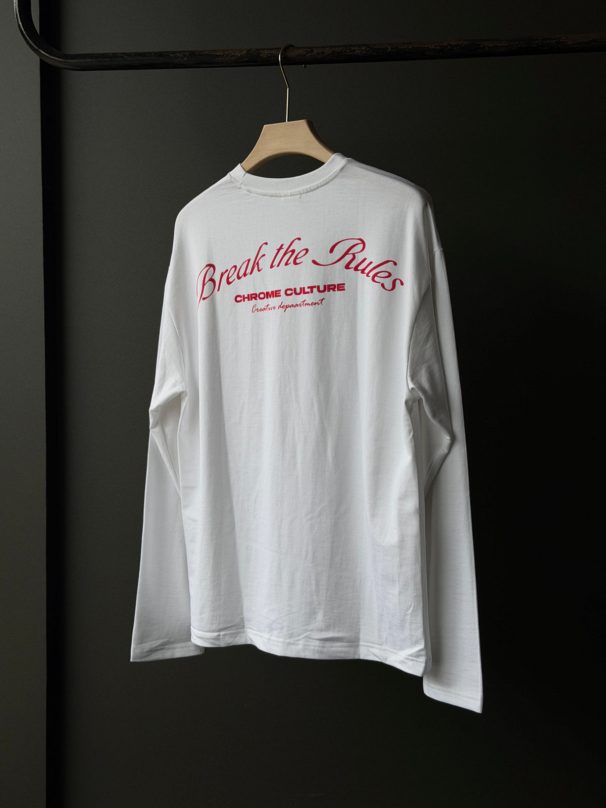 Chrome Fullsleeve FrontPrint White Tshirt