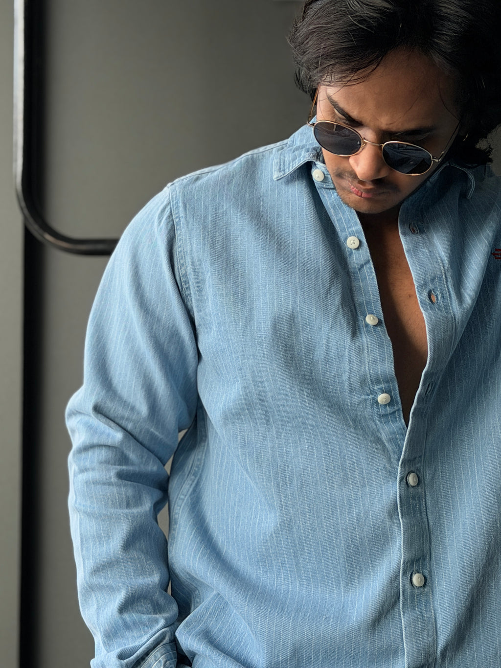 Denimdusk Striped Denim Fullsleeve Shirt