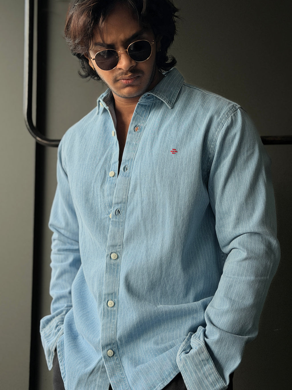 Denimdusk Striped Denim Fullsleeve Shirt