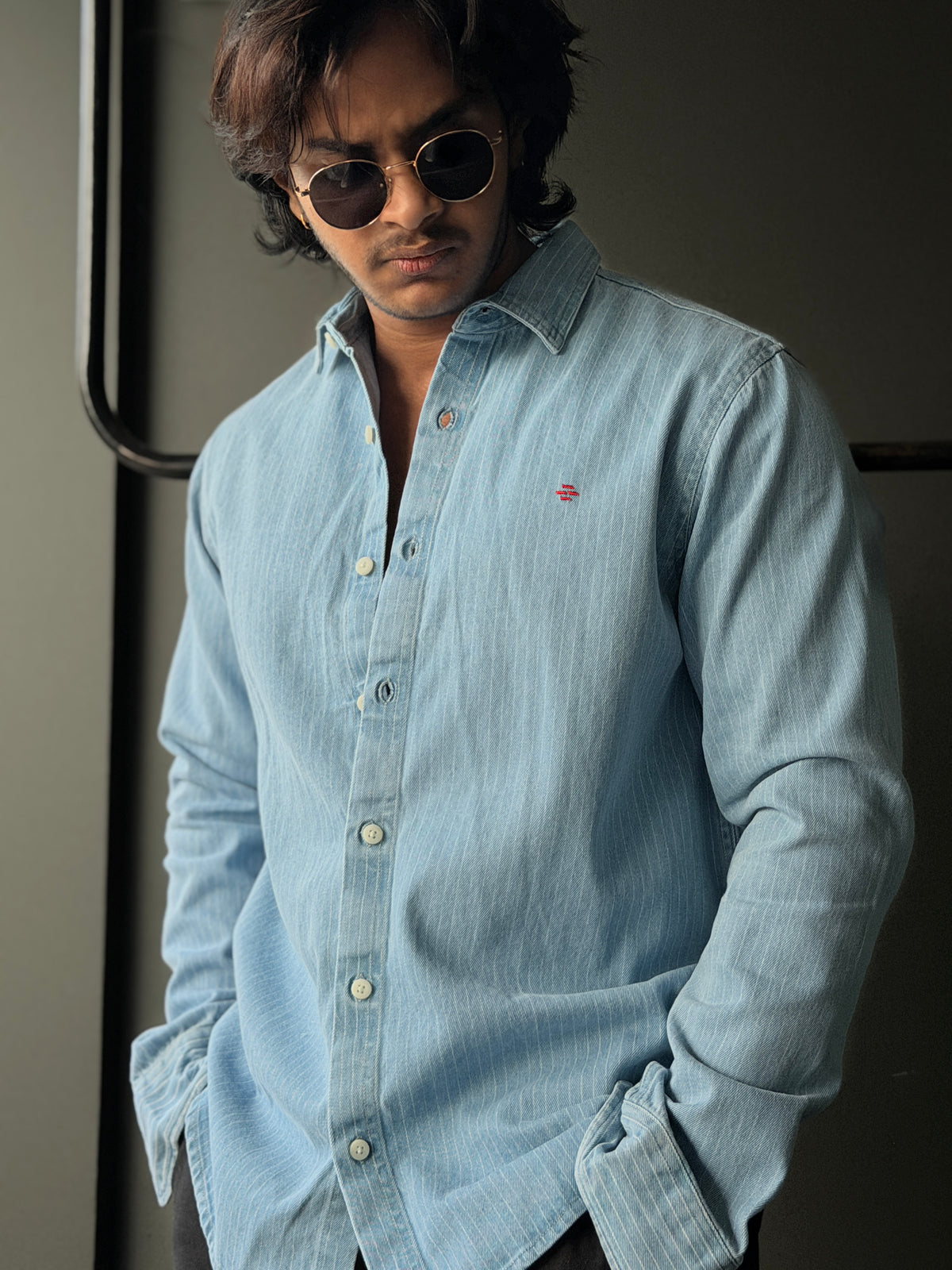 Denimdusk Striped Denim Fullsleeve Shirt