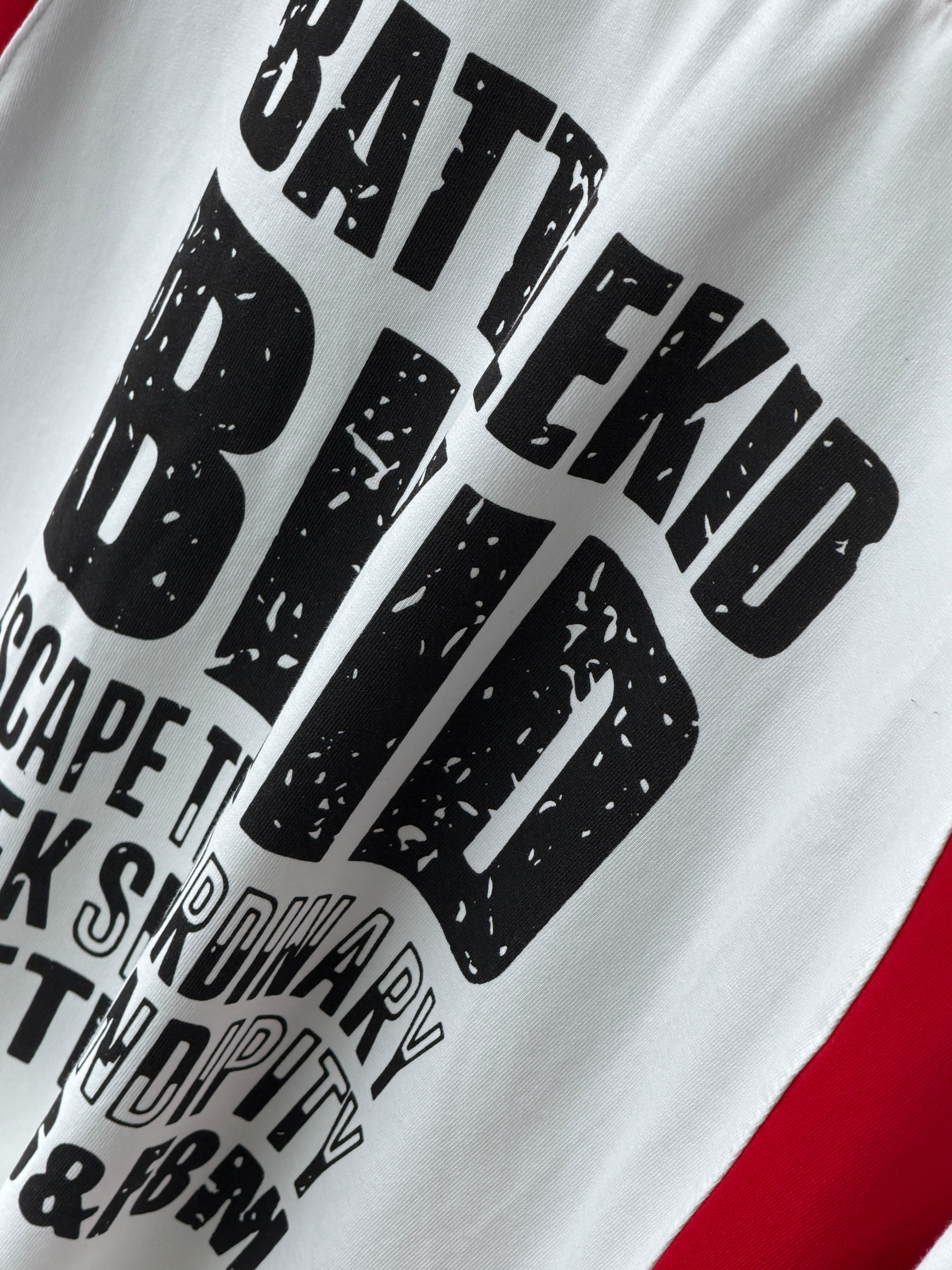 Error Cutpanel RedWhite Fivesleeve Tshirt