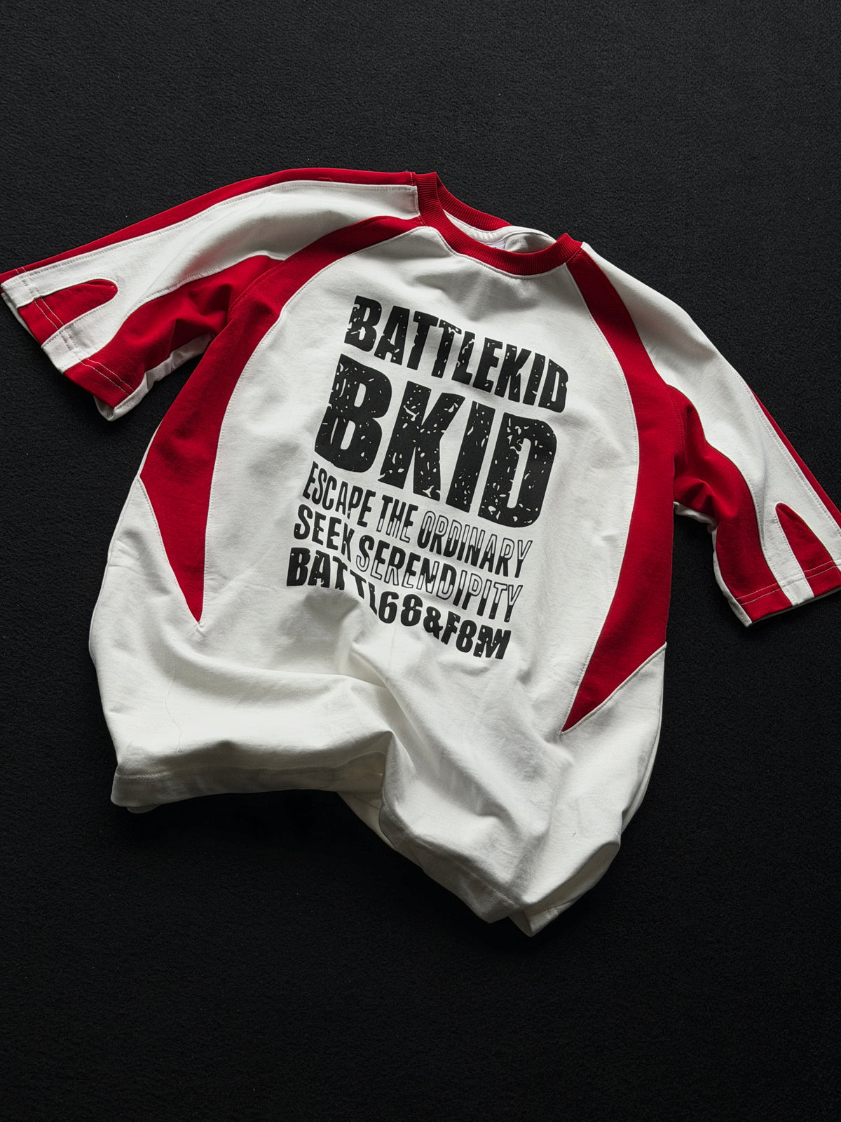 Error Cutpanel RedWhite Fivesleeve Tshirt