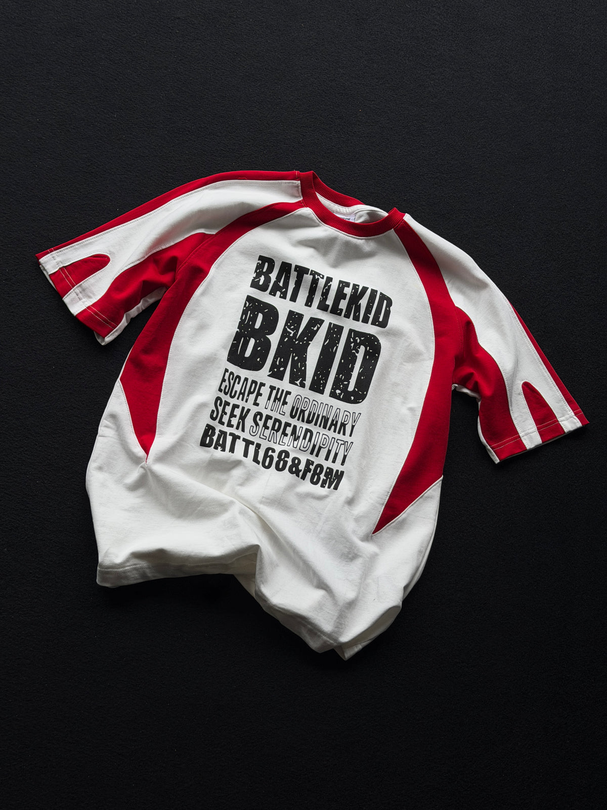 Error Cutpanel RedWhite Fivesleeve Tshirt