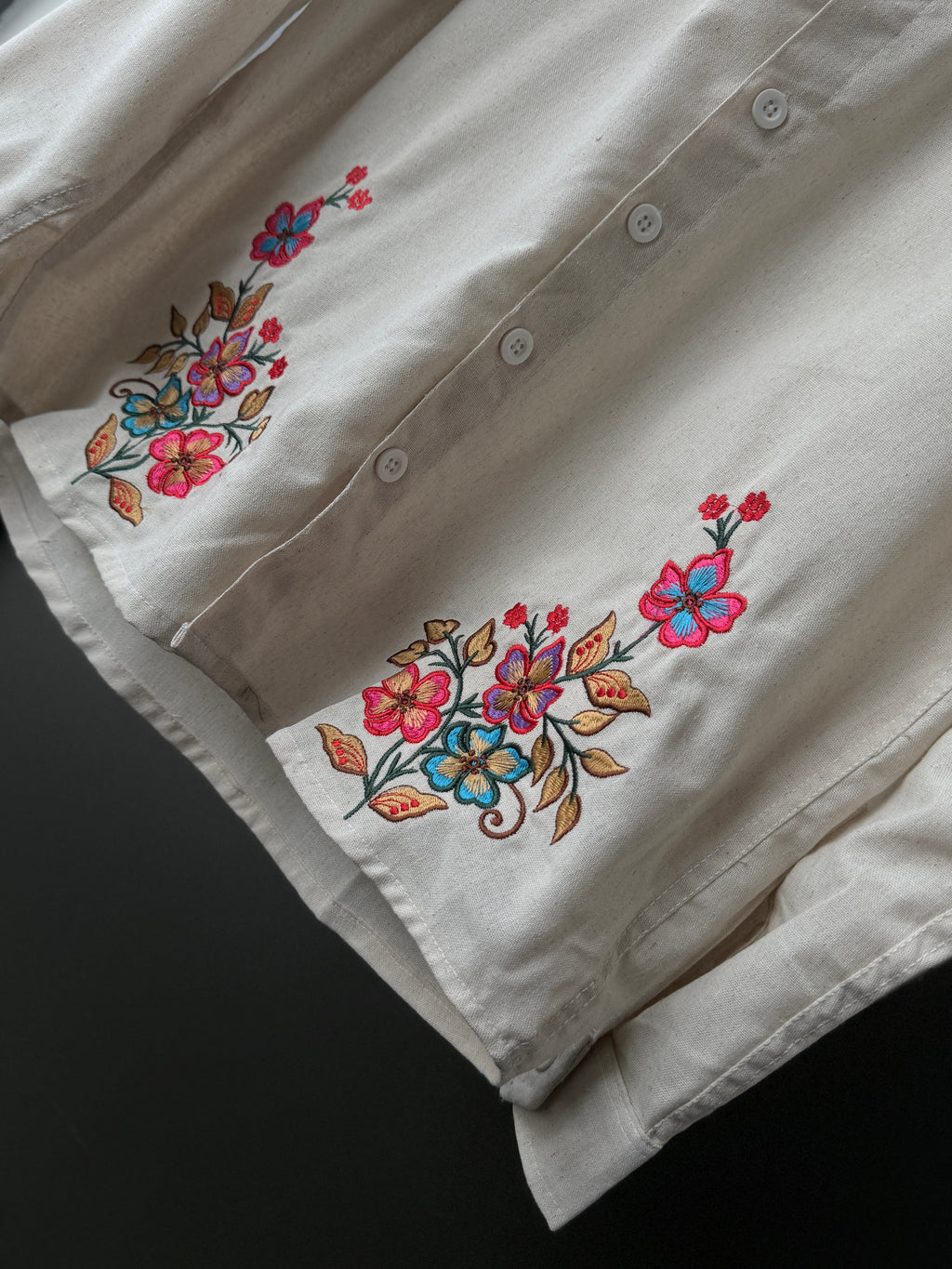 Floralpink Embroidary Fullsleeve Shirt