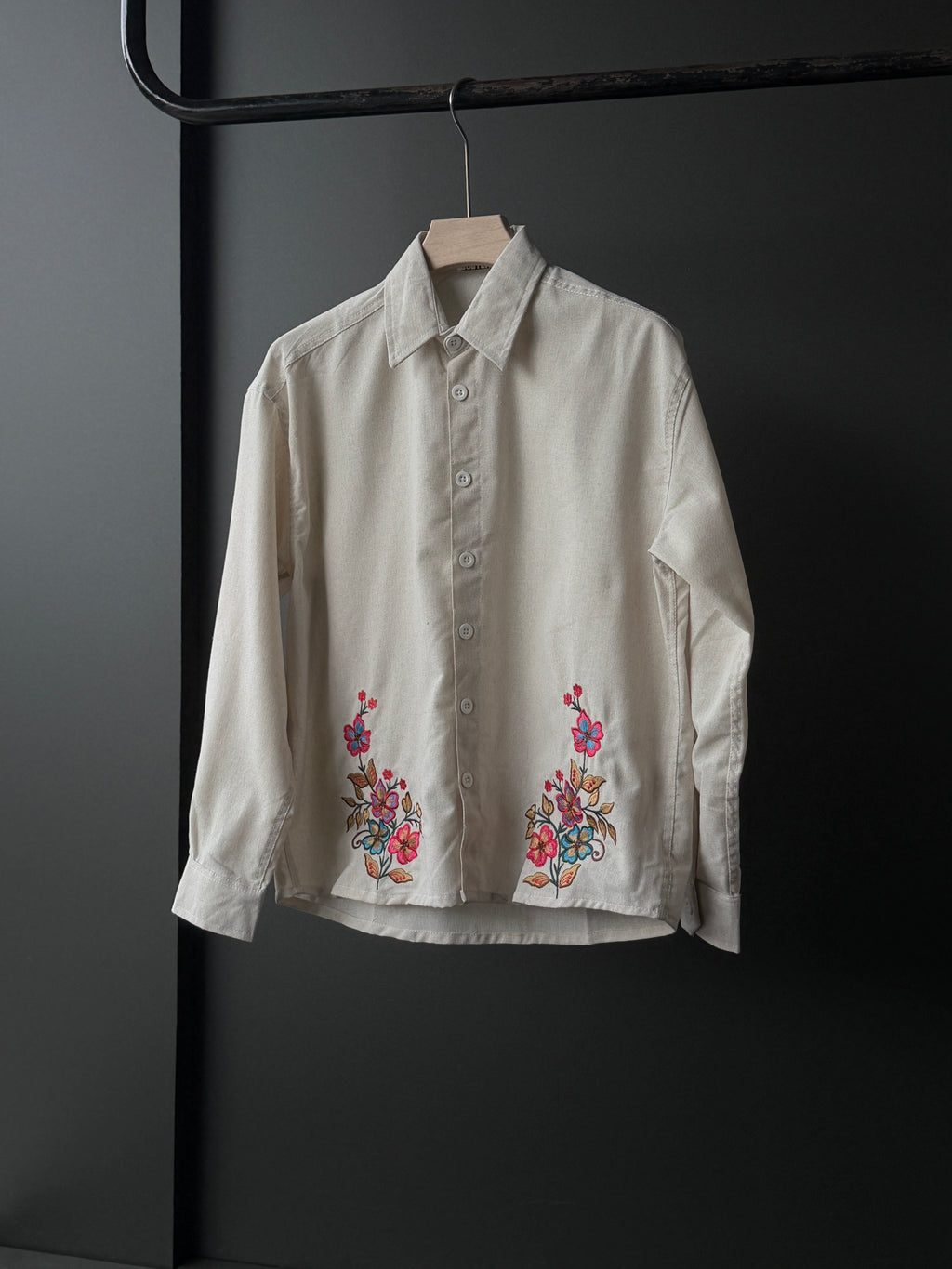 Floralpink Embroidary Fullsleeve Shirt