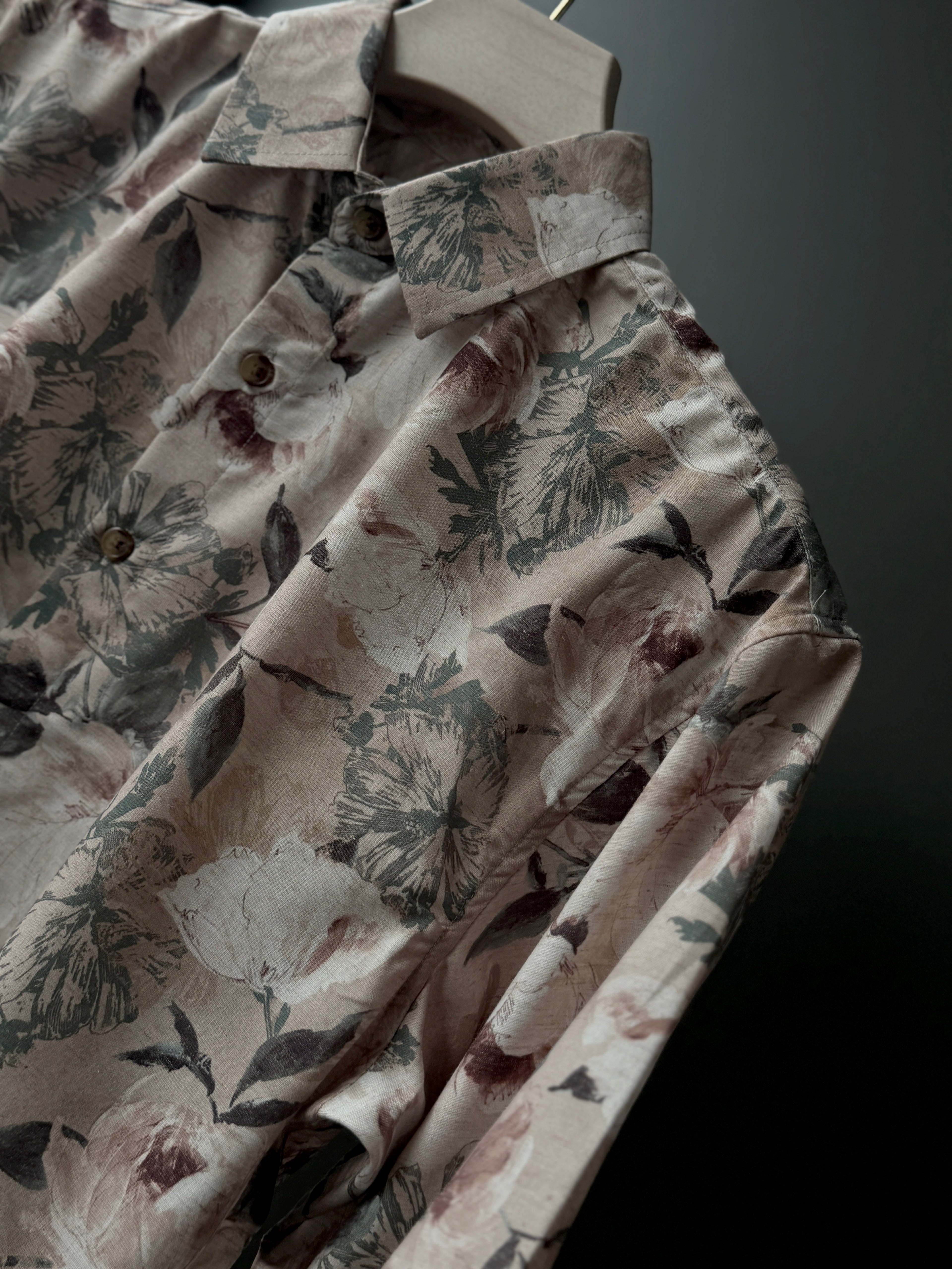 Floralprint Viscose Fivesleeve Shirt