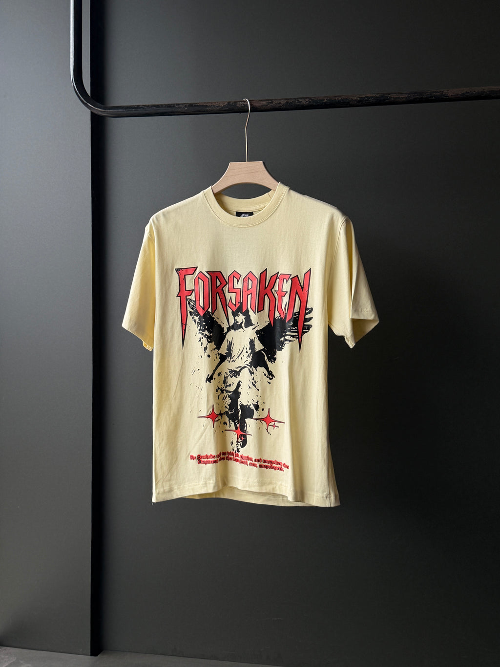 Forsaken Front Print Over Sized Fivesleeve Tshirt