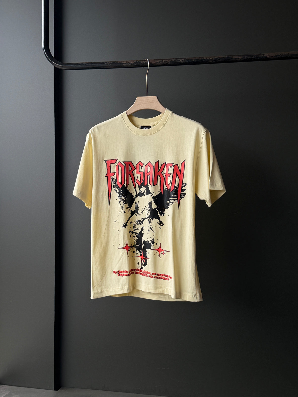 Forsaken Front Print Over Sized Fivesleeve Tshirt
