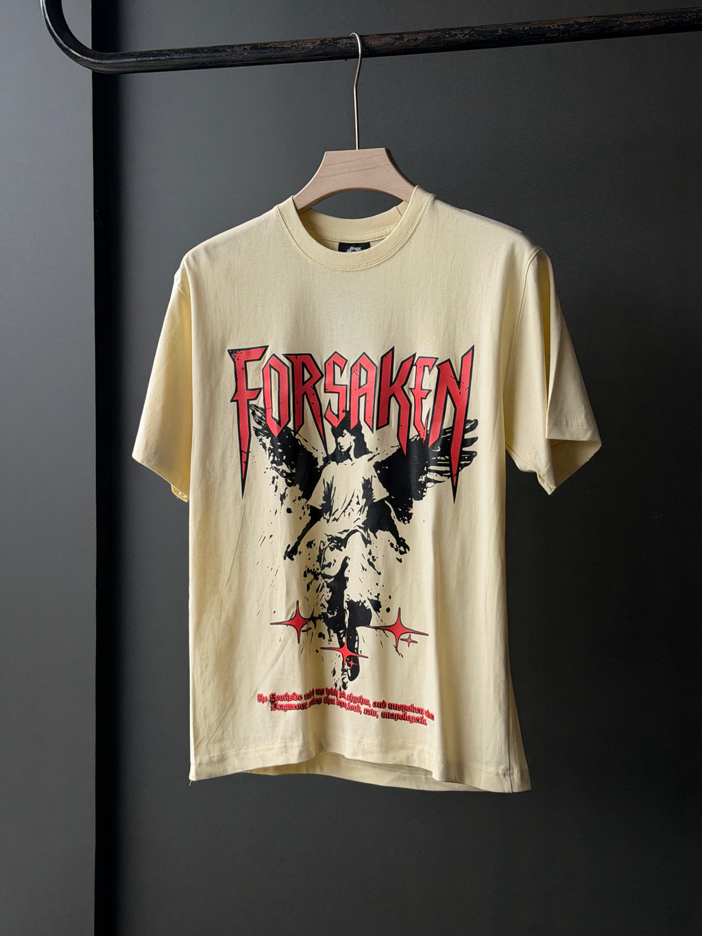 Forsaken Front Print Over Sized Fivesleeve Tshirt