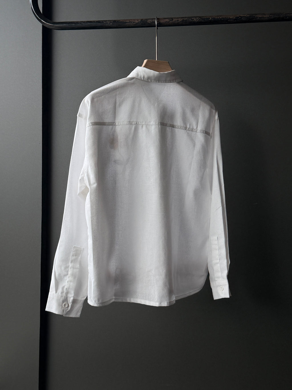 Golden Bloom White Floral IMP Cotton Embroidery Fullsleeve Shirt
