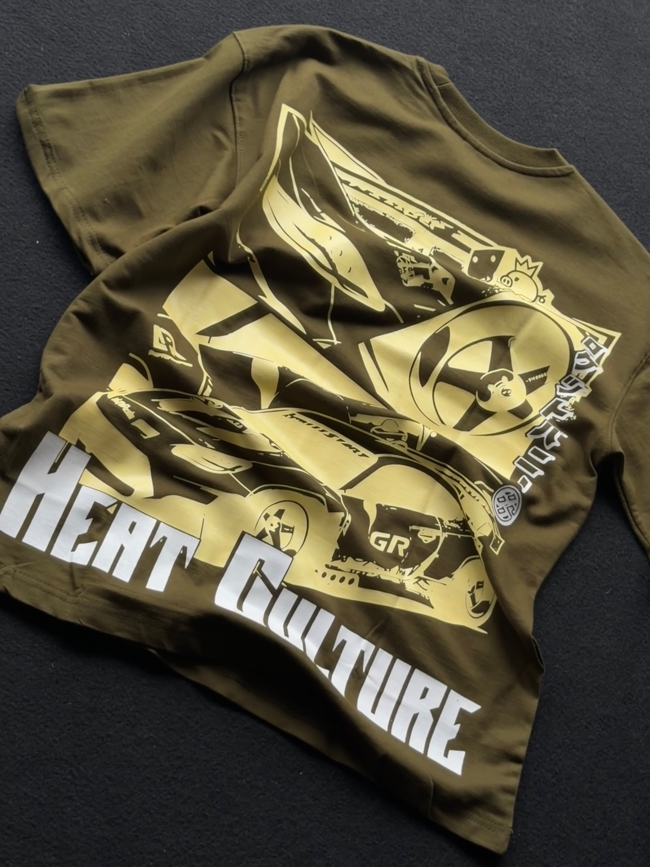 Heatculter Car Backprint Fivesleeve Tshirt