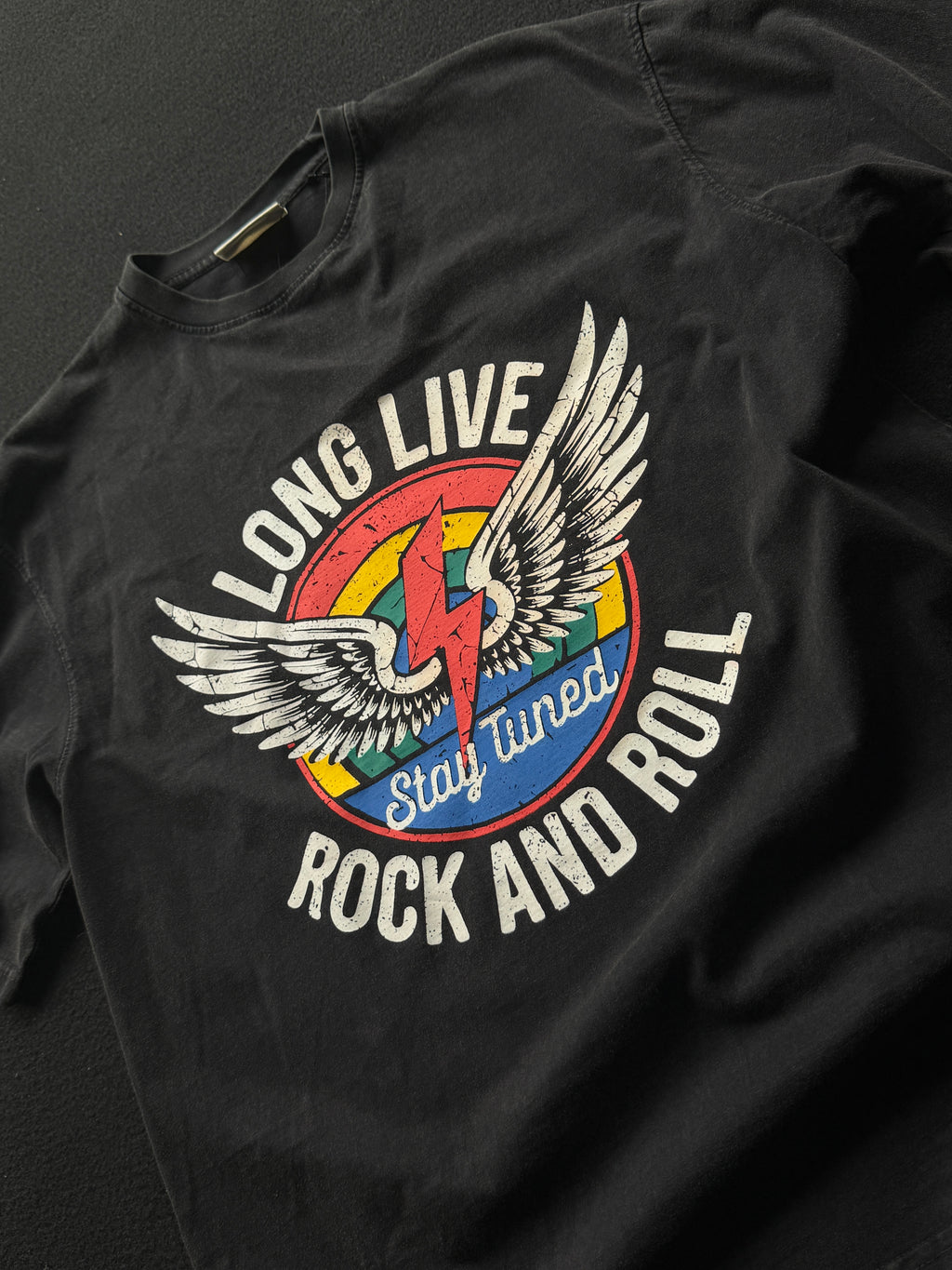 Khart Longlive Acid Wash Frontprint Fivesleeve Tshirt