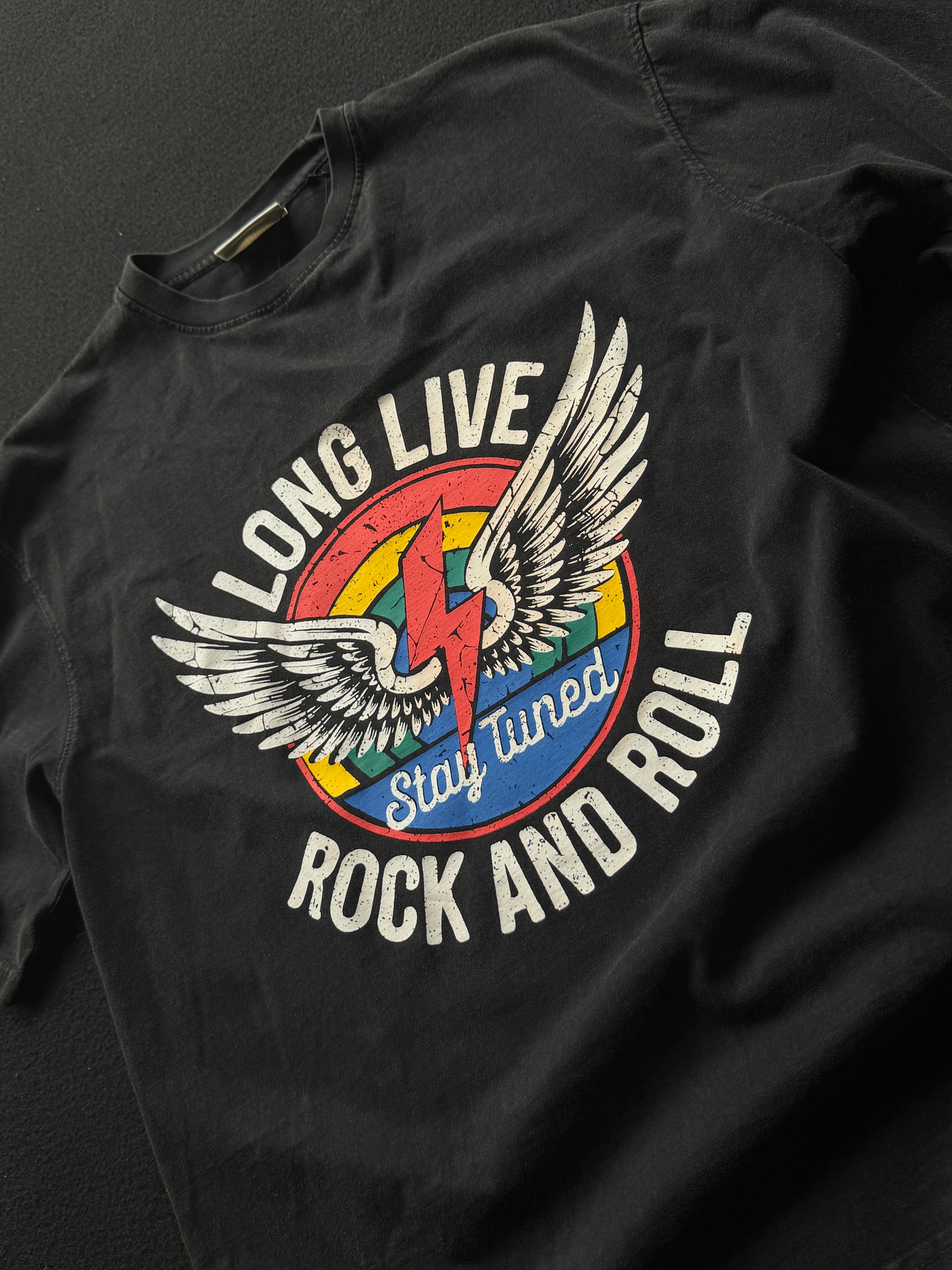 Khart Longlive Acid Wash Frontprint Fivesleeve Tshirt