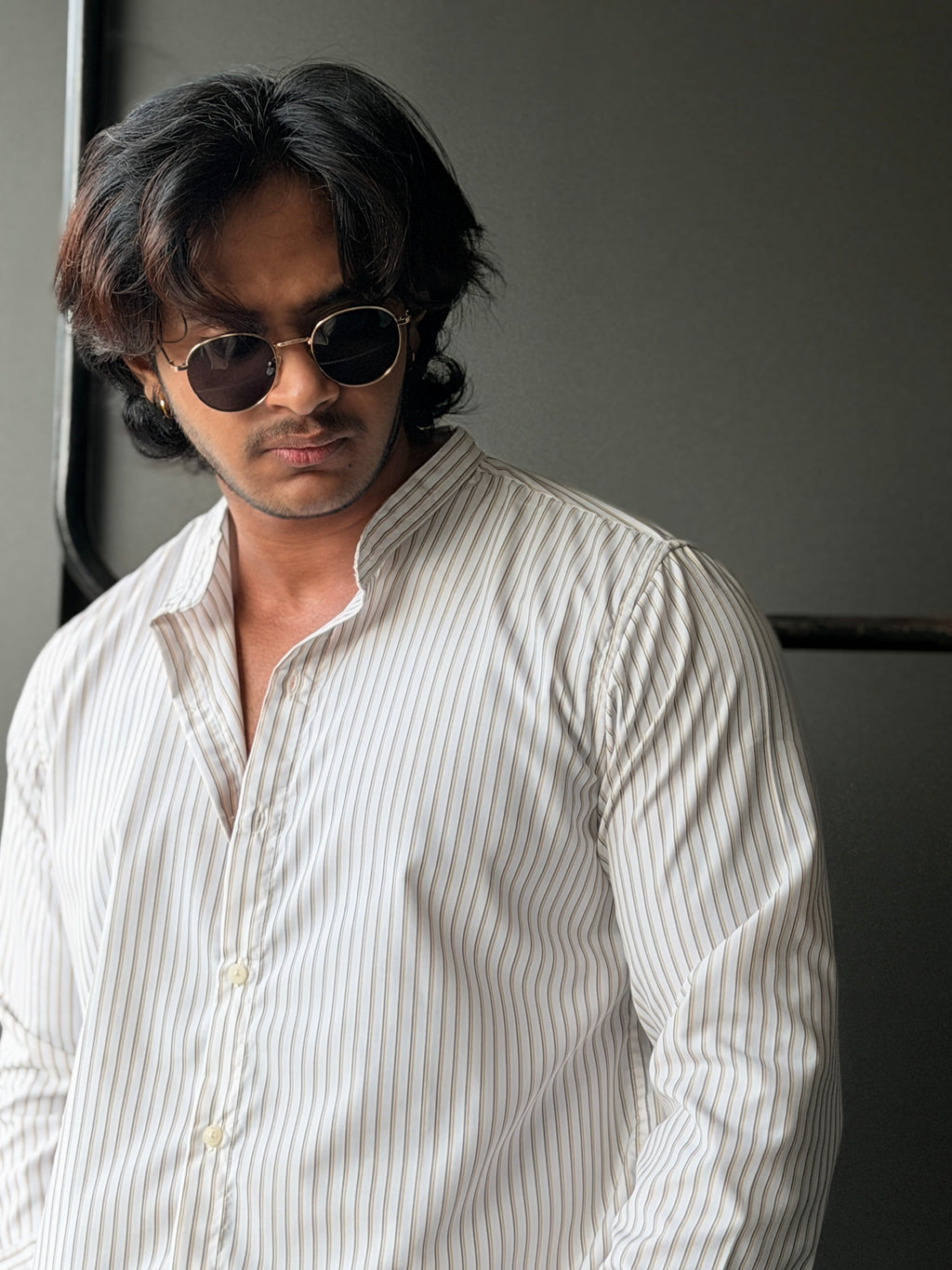 Maisonstripe Chineseneck Fullsleeve Shirt