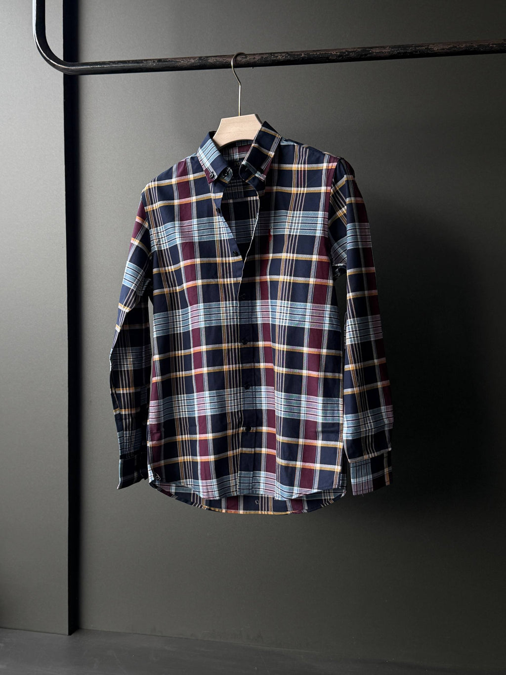 Navy Gold Cross Check    FullSleeve Shirt