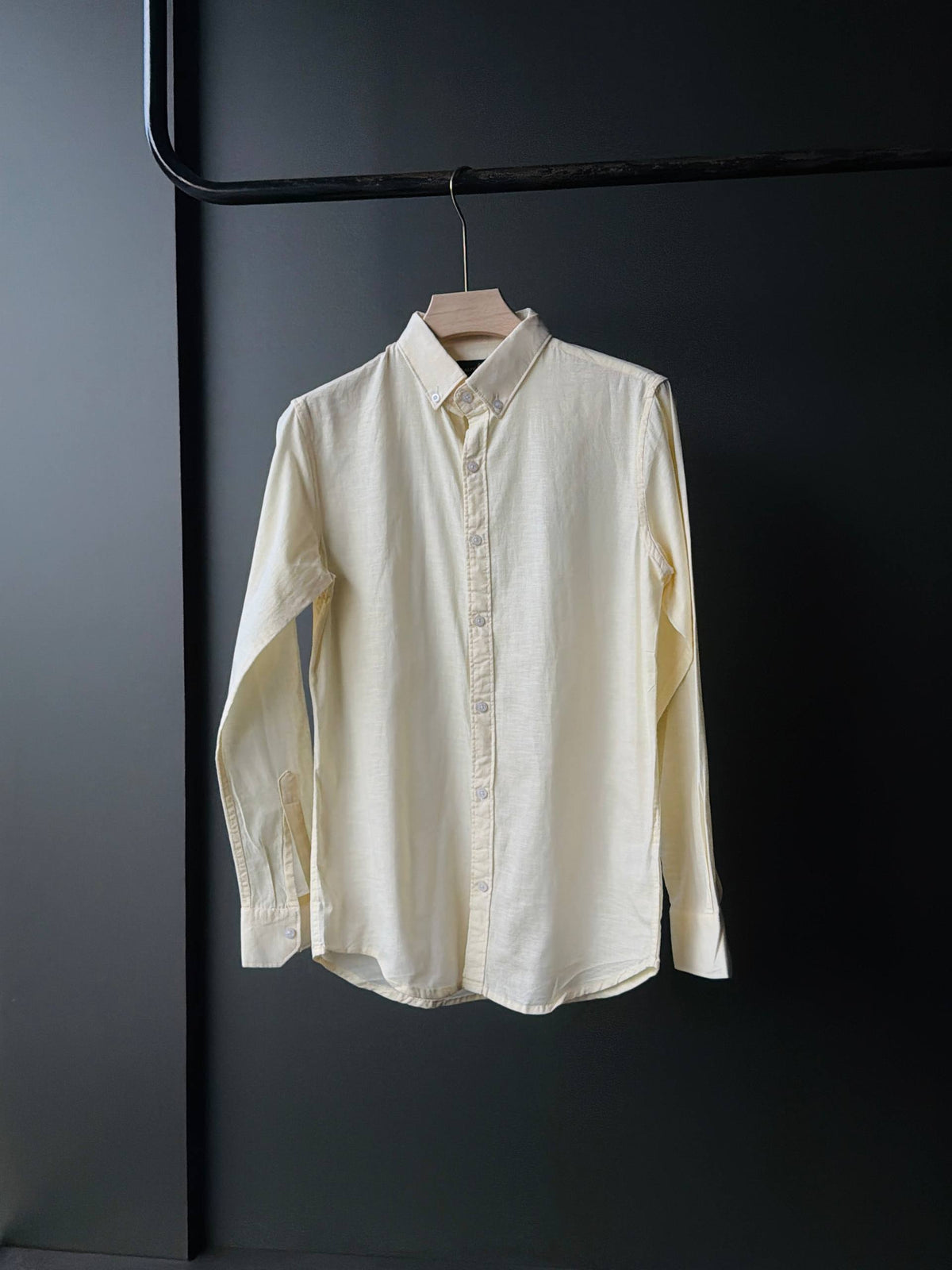 Butter Yellow Linen Plain FullSleeve Shirt