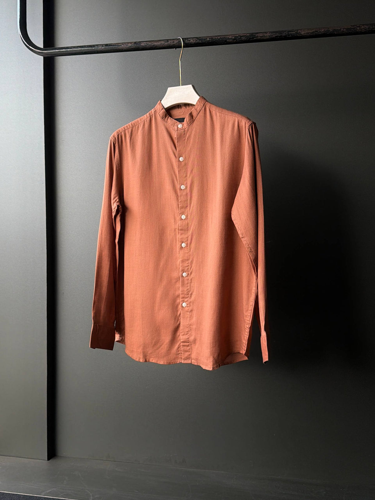 Terracotta Rust Orange Linen Fullsleeve shirts