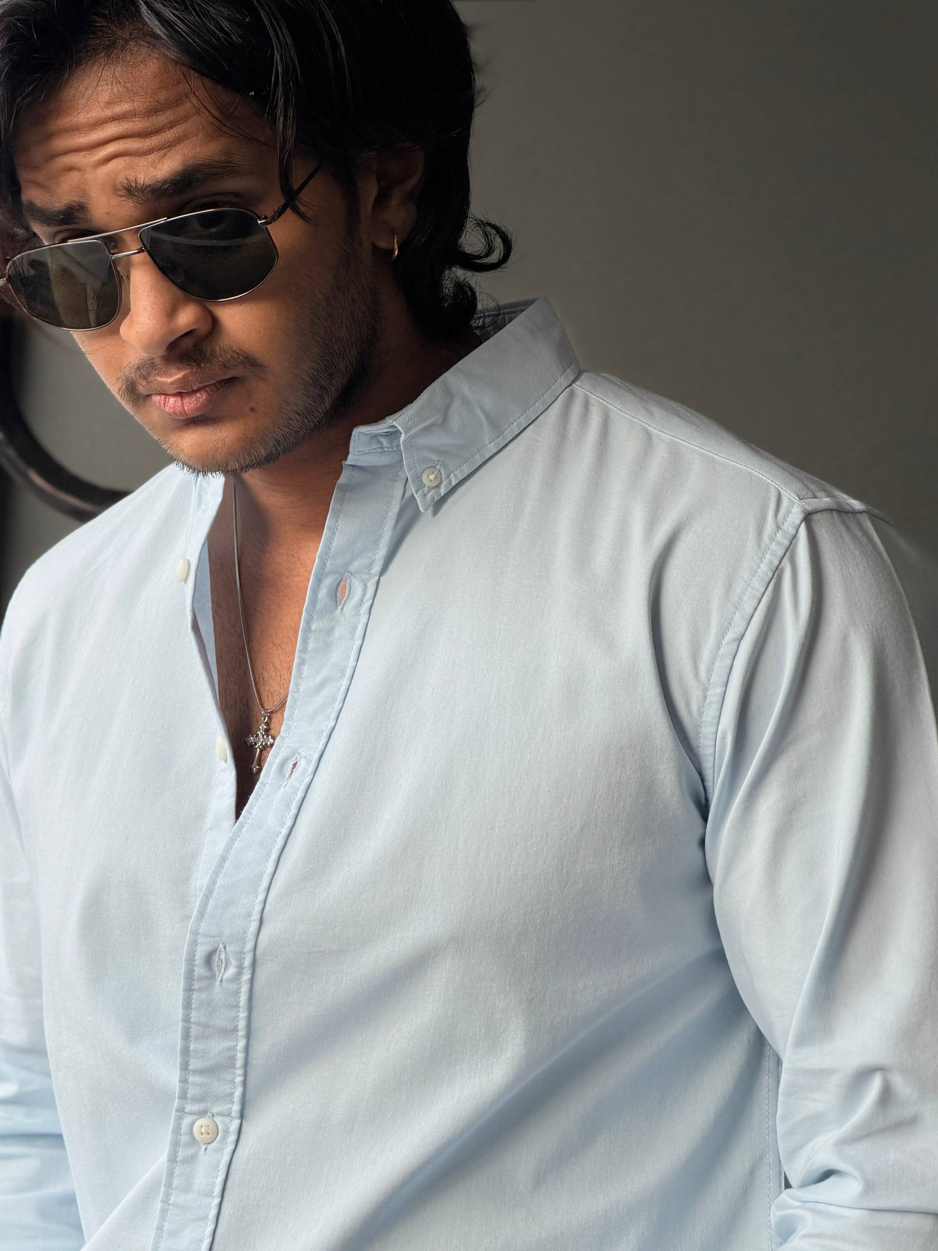 Regent Ice Blue Plain Oxford       FullSleeve Shirts