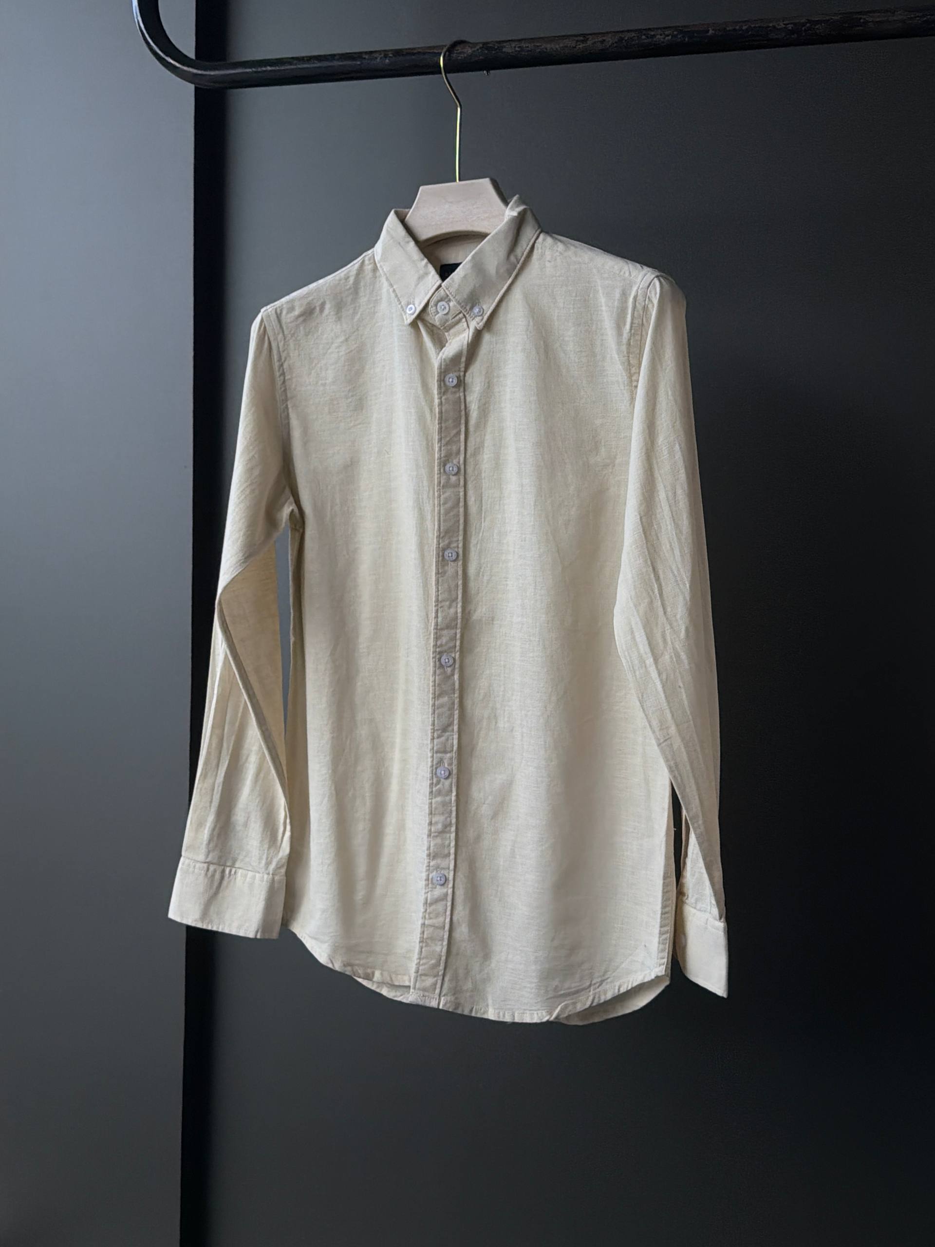 Ivory Cream Linen Plain    FullSleeve Shirt