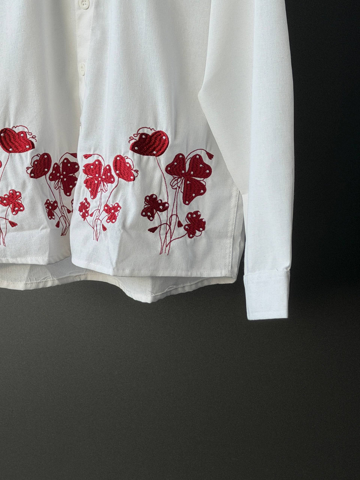 Crimson Poppy Embroidery  Fullsleeve shirts