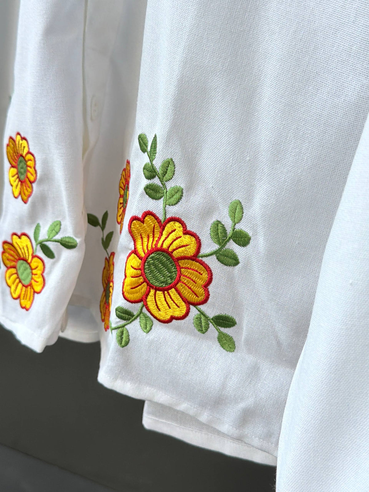 Sunflower Grove Embroidery Fullsleeve Shirts