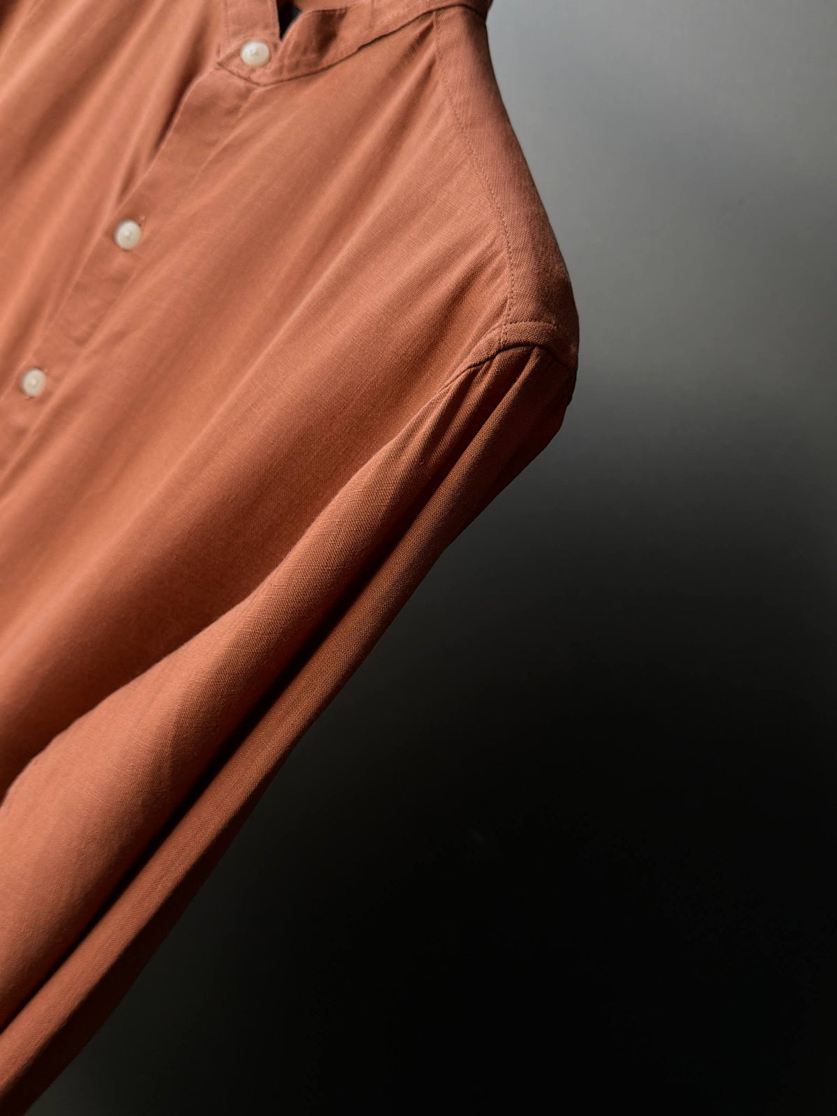 Terracotta Rust Orange Linen Fullsleeve shirts
